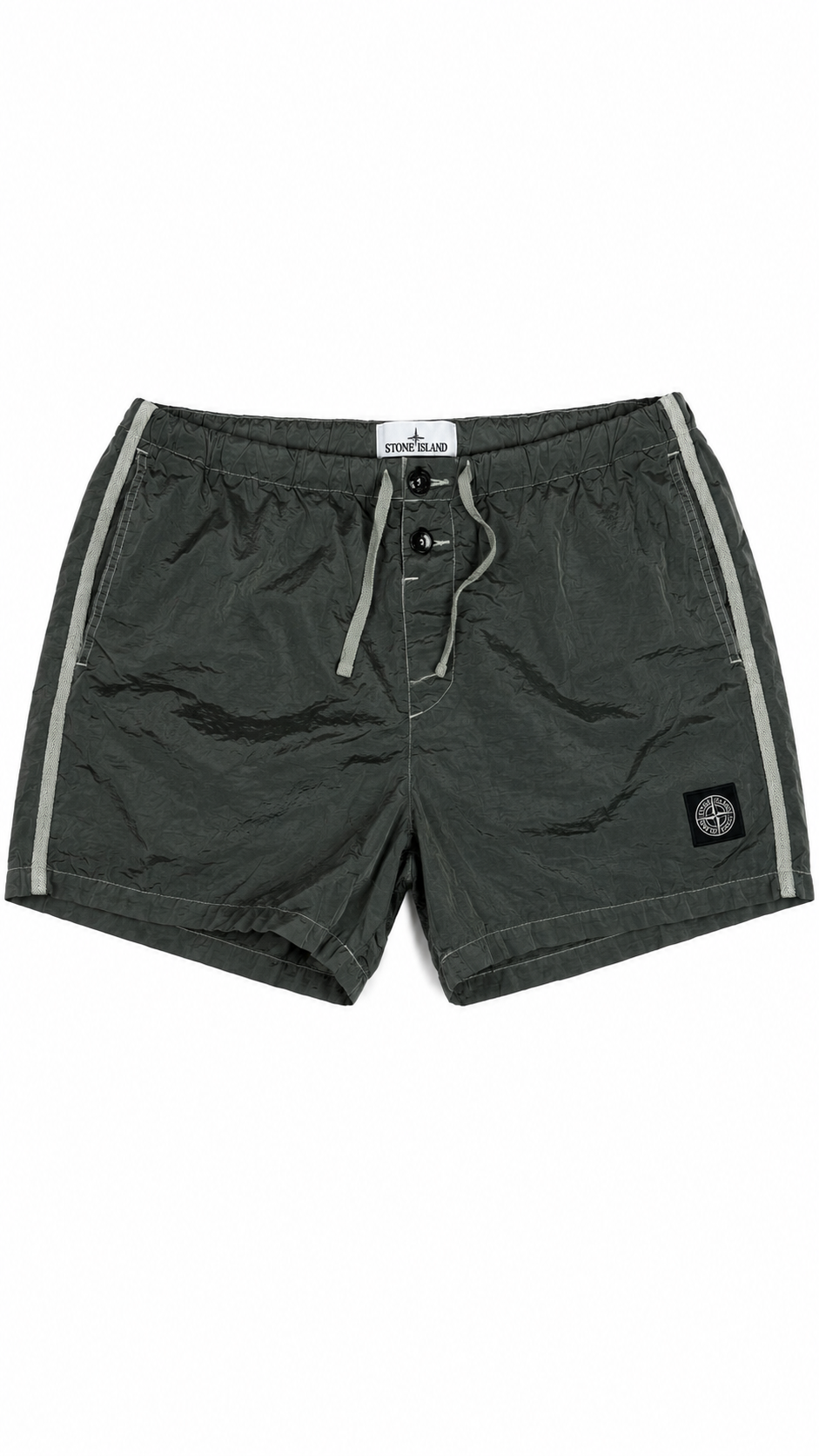 Short De Bain Stone Island Nylon Métal - Kaki - Taille L