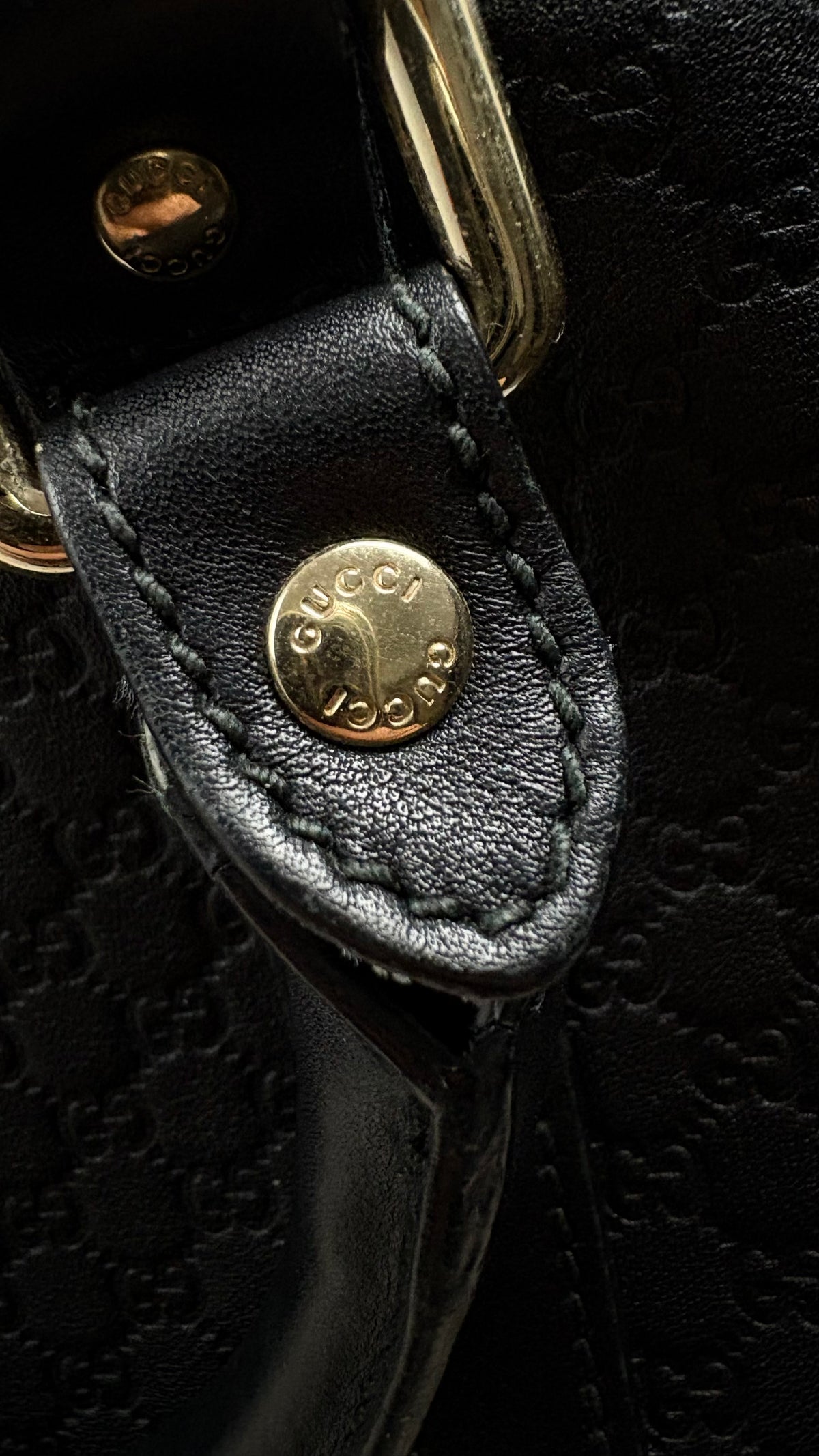 Sac à Main Gucci Boston Microguccissima noir taille UNI, détail matière et finitions — vue 5