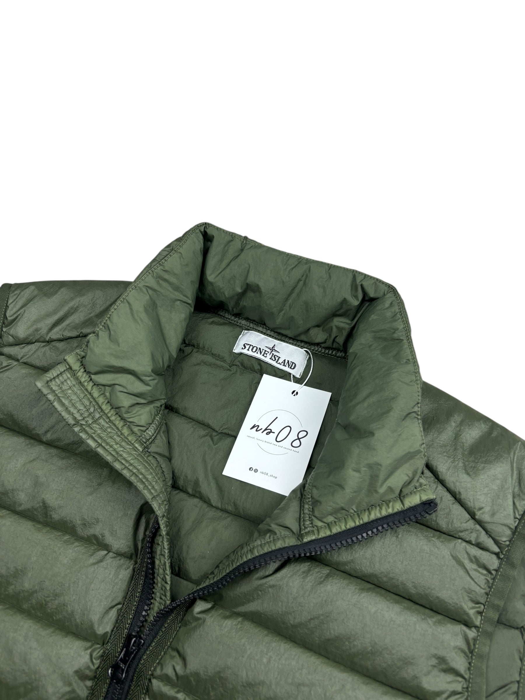 GILET STONE ISLAND LOOM WOVEN CHAMBERS R-NYLON DOWN-TC - KAKI - TAILLE L