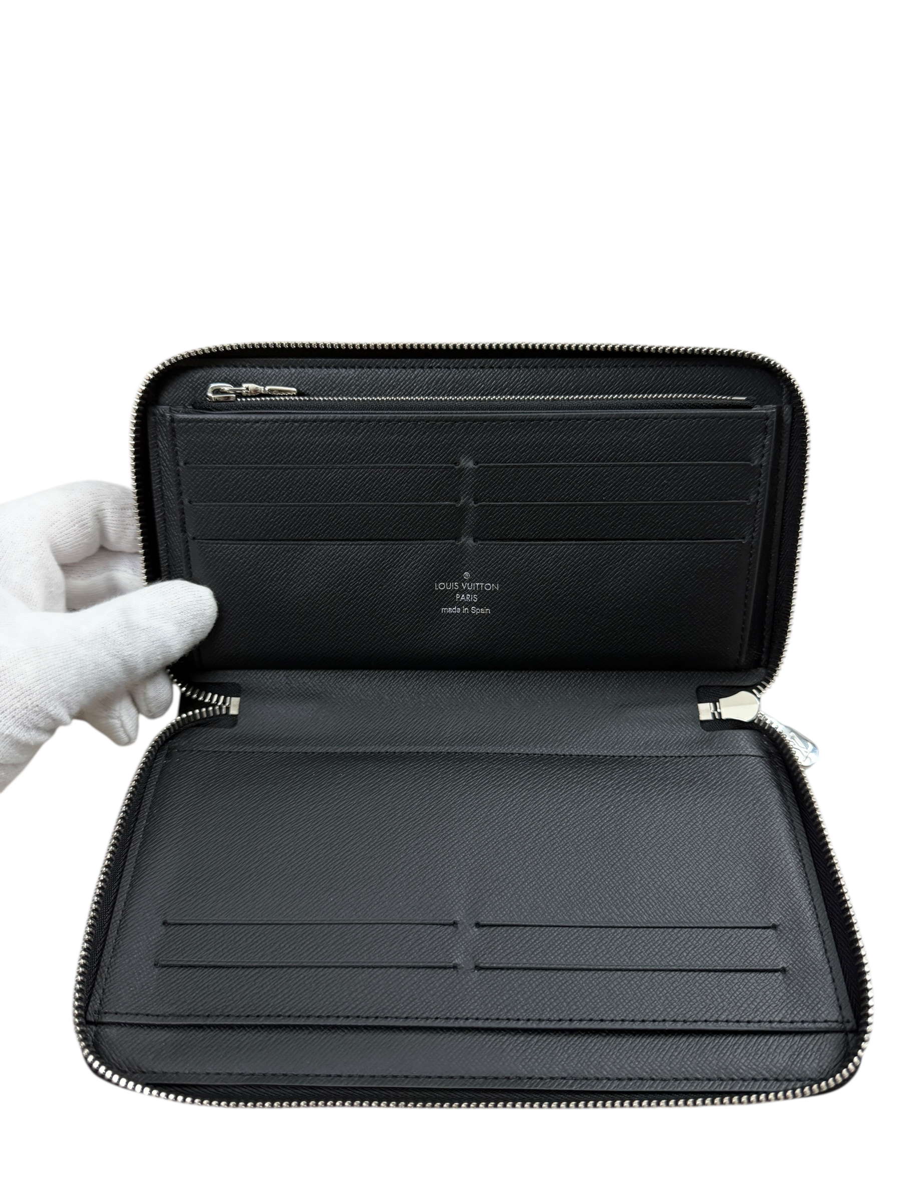PORTE FEUILLE LOUIS VUITTON ZIPPY - TOILE DAMIER - NOIR