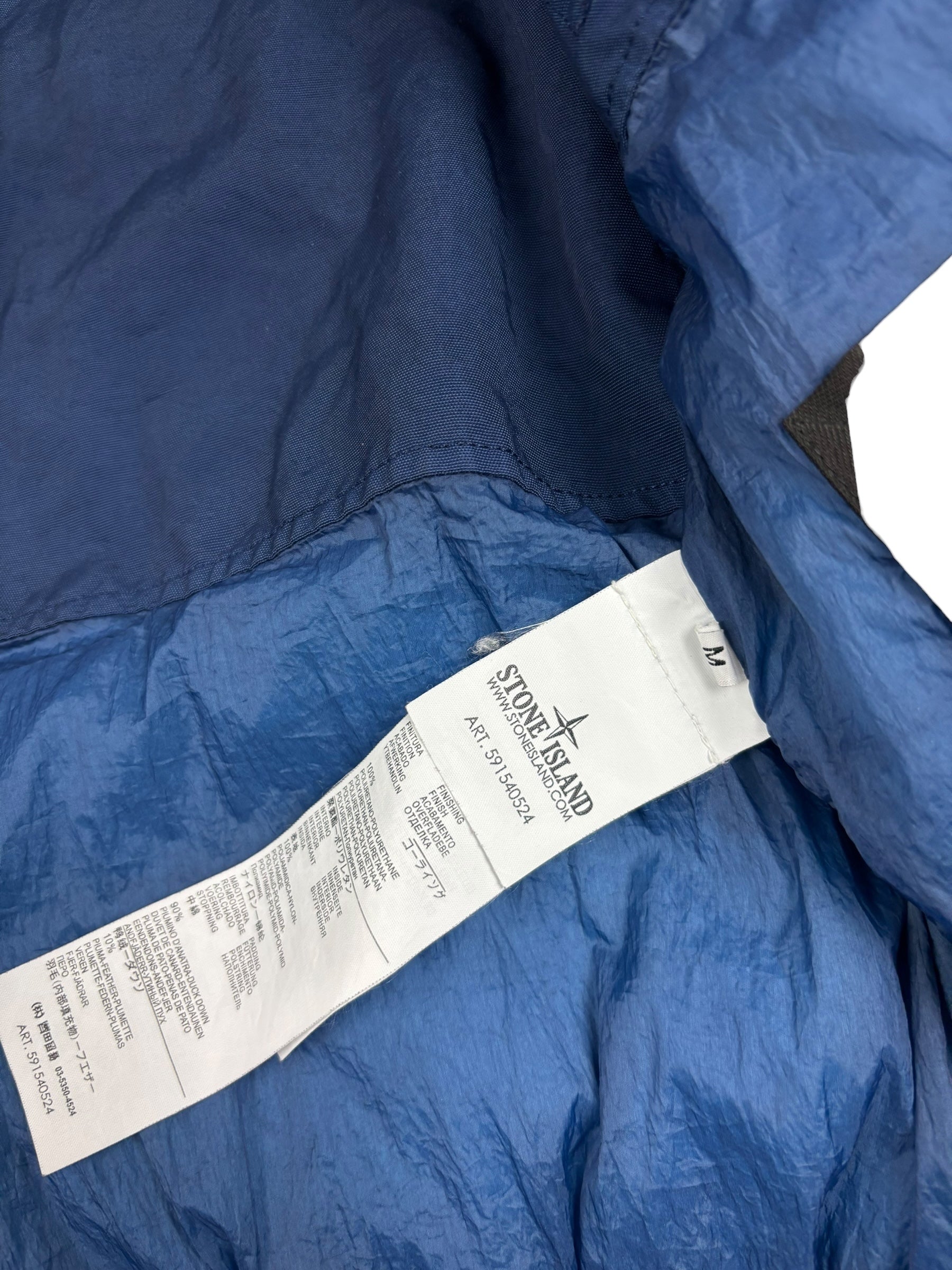 DOUDOUNE STONE ISLAND GARMENT DYED - BLEU - TAILLE M