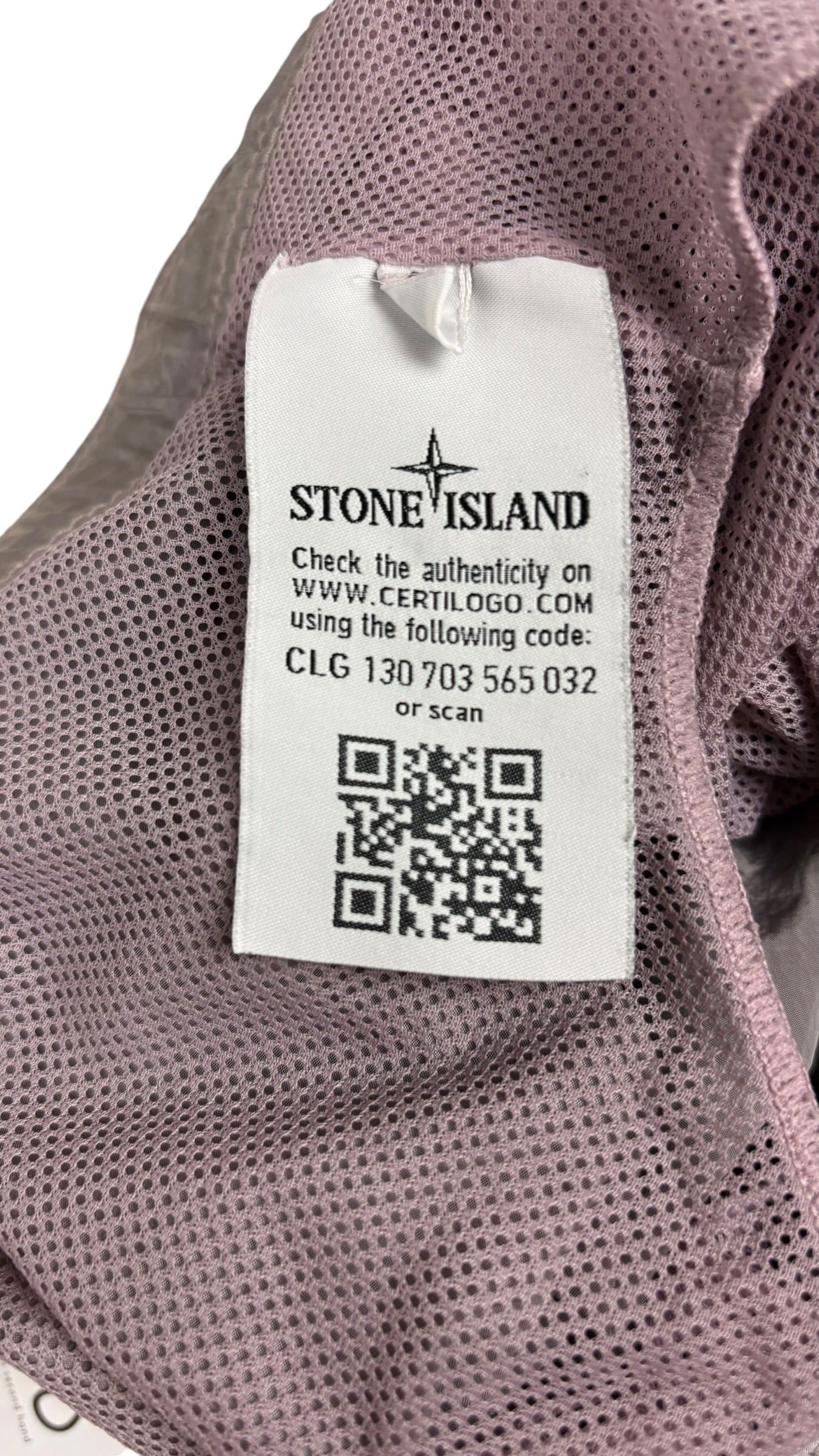 Short de bain Stone Island Nylon Metal mauve taille S - vue arrière