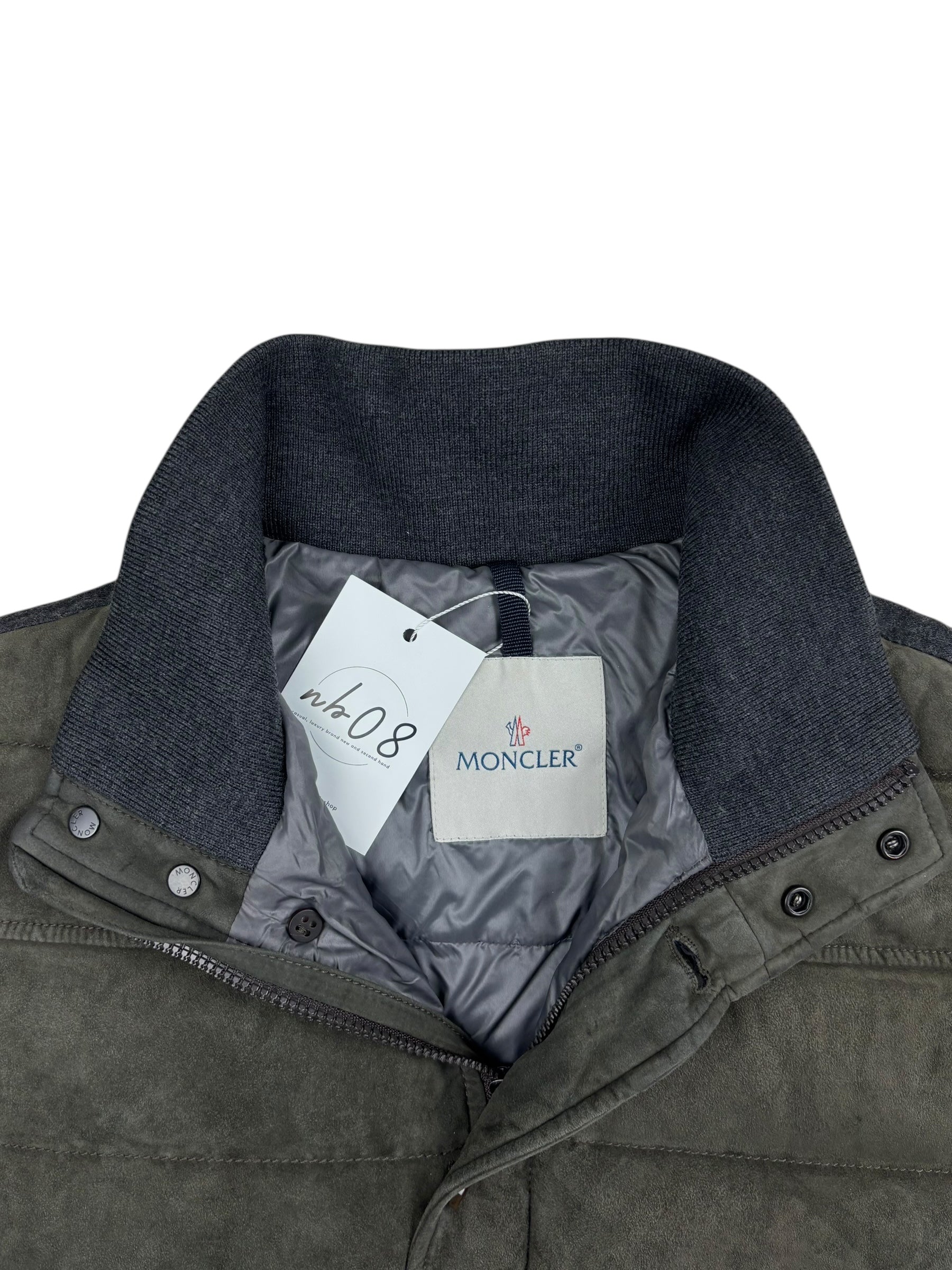 DOUDOUNE MONCLER BRANDON - KAKI / GRIS - TAILLE 5