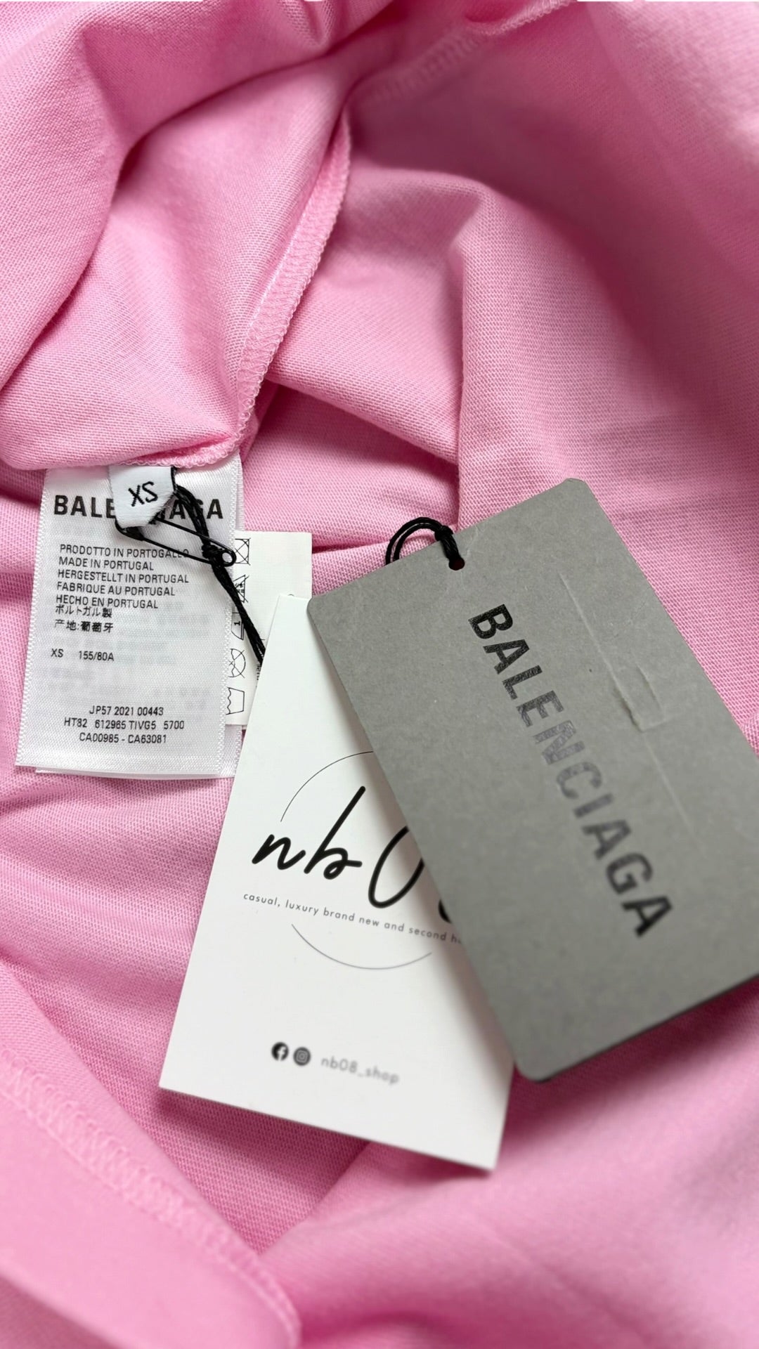 TEE-SHIRT BALENCIAGA - ROSE - TAILLE XS - NEUF