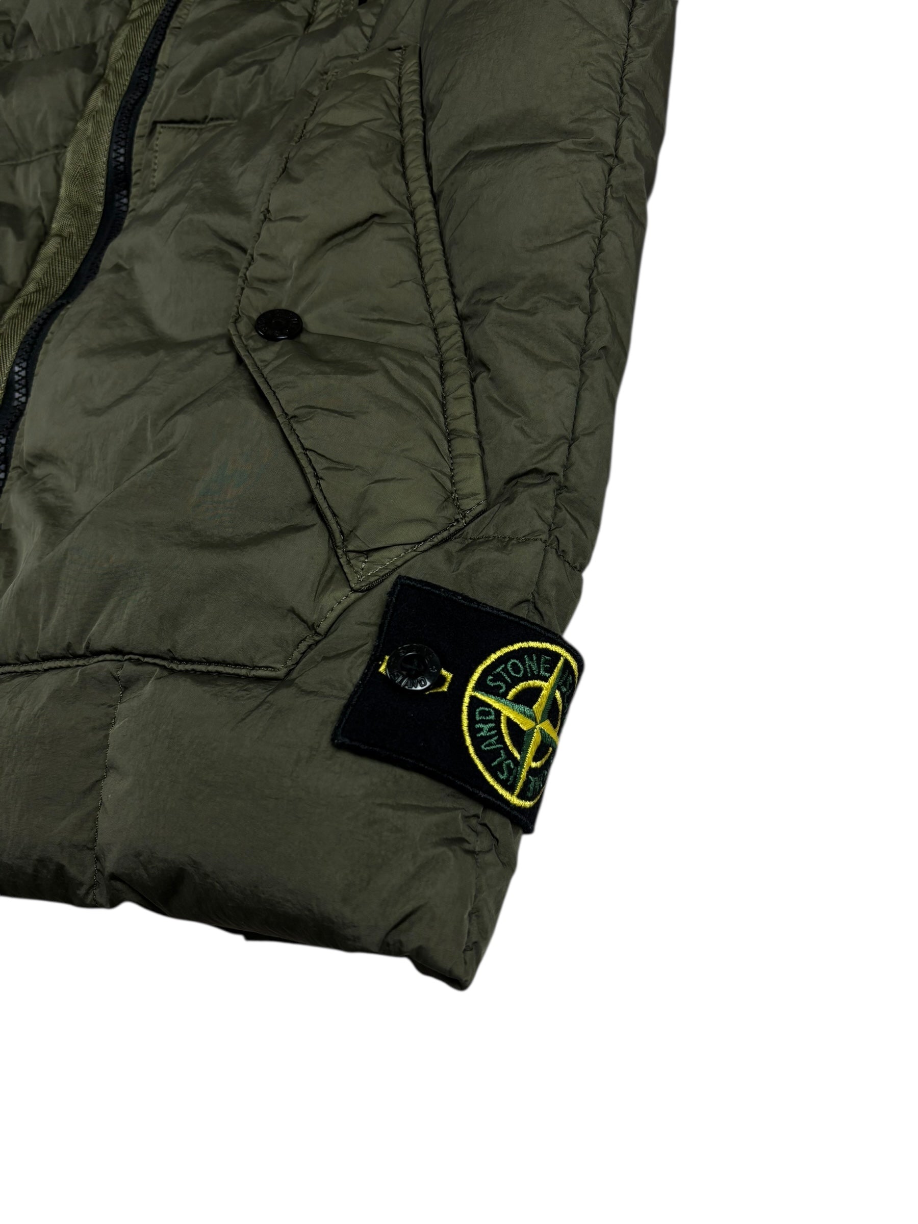 GILET STONE ISLAND GARMENT CRINKLE REPS NY DOWN - KAKI - TAILLE S