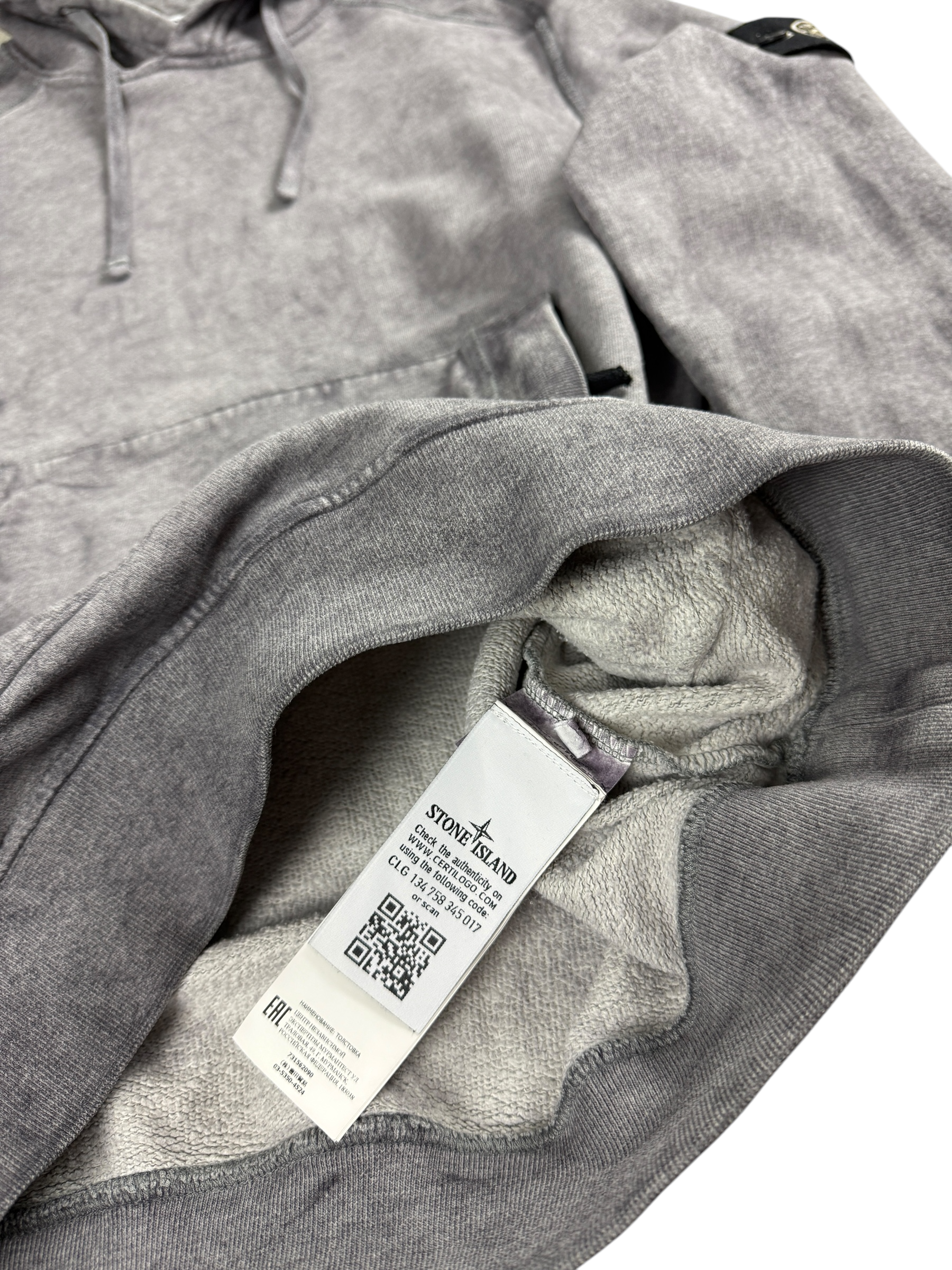 SWEAT-SHIRT STONE ISLAND DUST COLOUR TREATMENT GRIS - TAILLE M