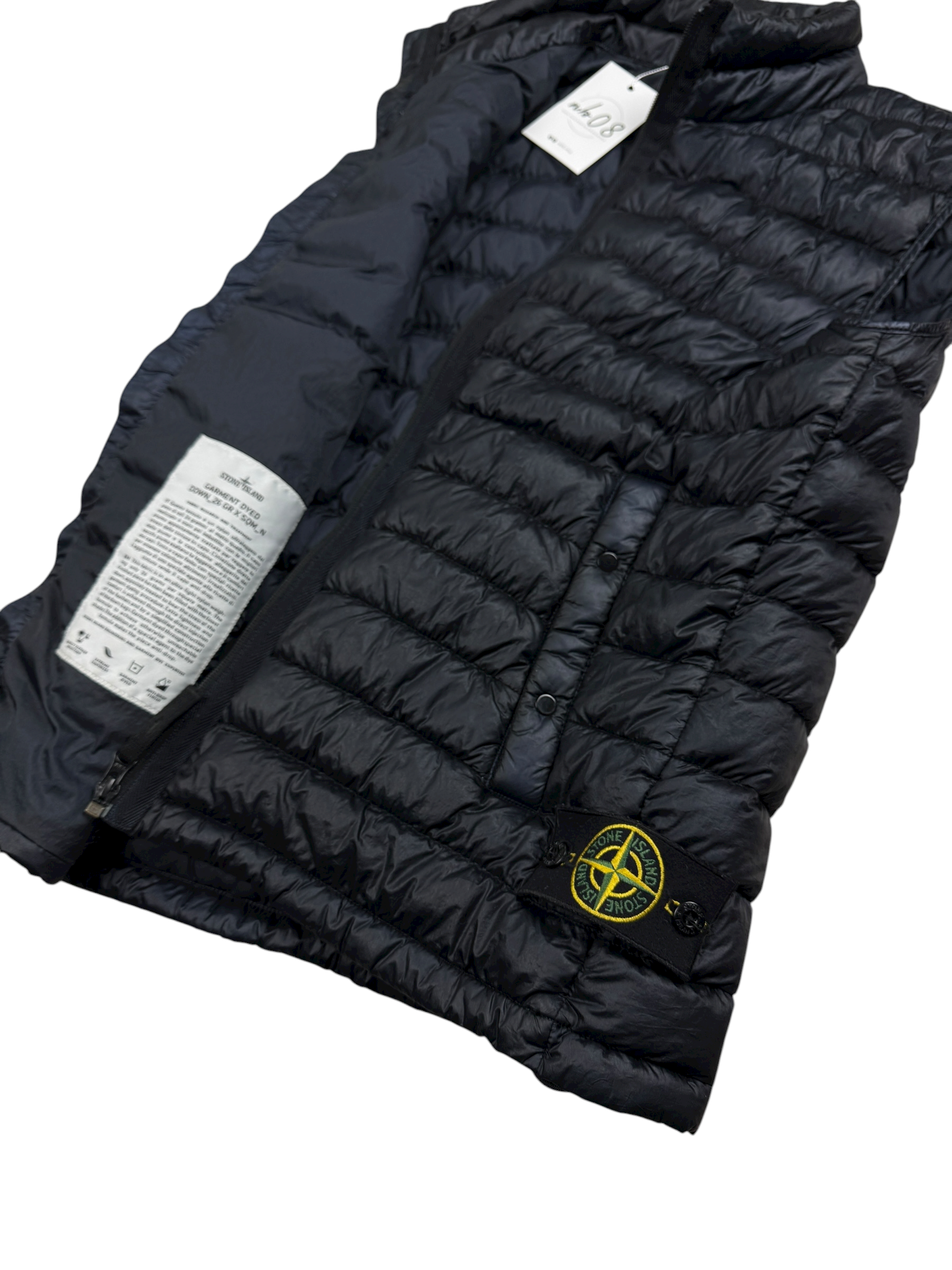 GILET STONE ISLAND GARMENT DYED DOWN 26 GR X SQM N - NOIR - TAILLE S