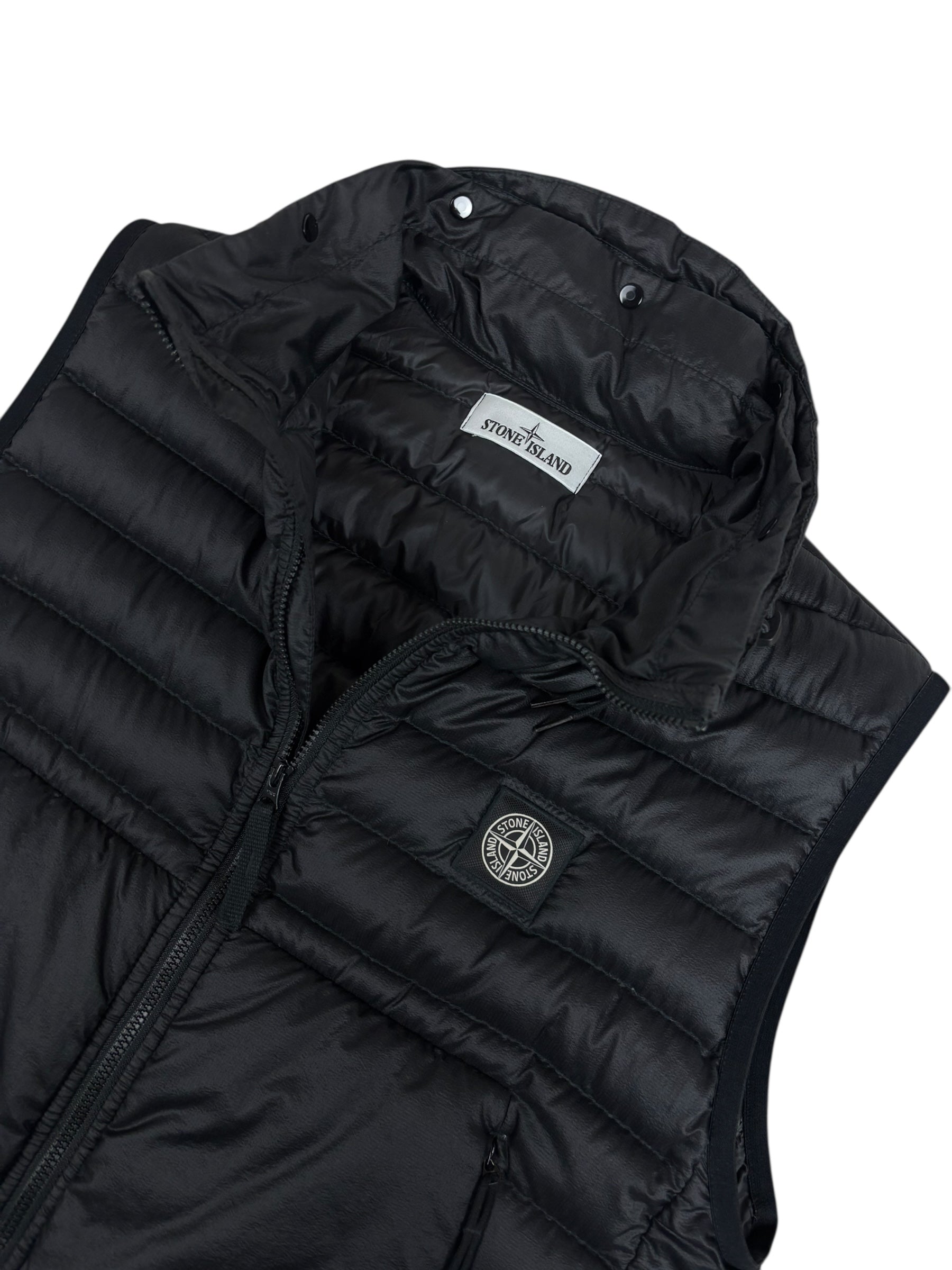 GILET STONE ISLAND BIO-BASED RIPSTOP NYLON DOWN - NOIR - TAILLE S