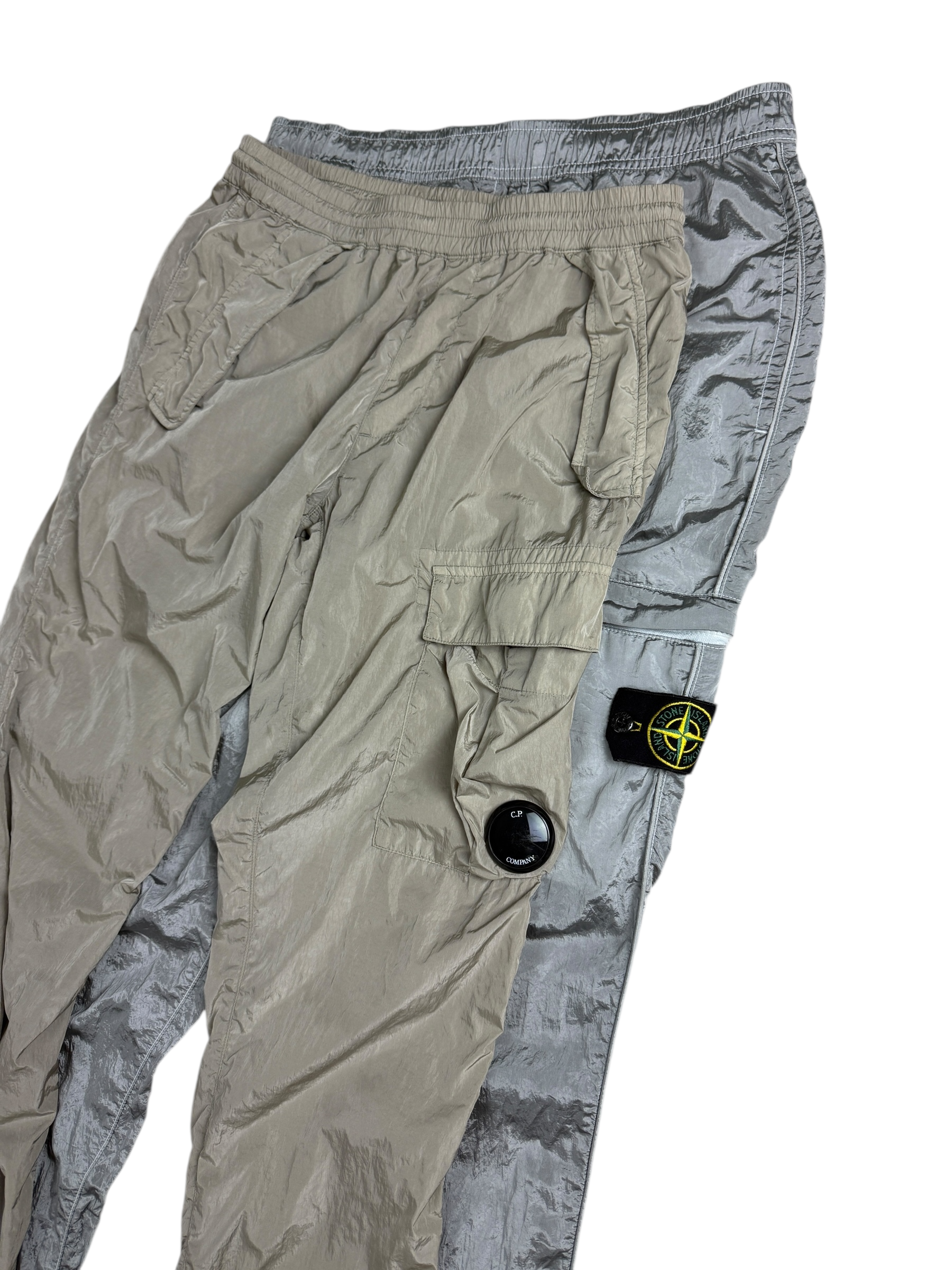 PANTALON CARGO C.P COMPANY NYLON MÉTAL - CRÈME - TAILLE 12 ANS