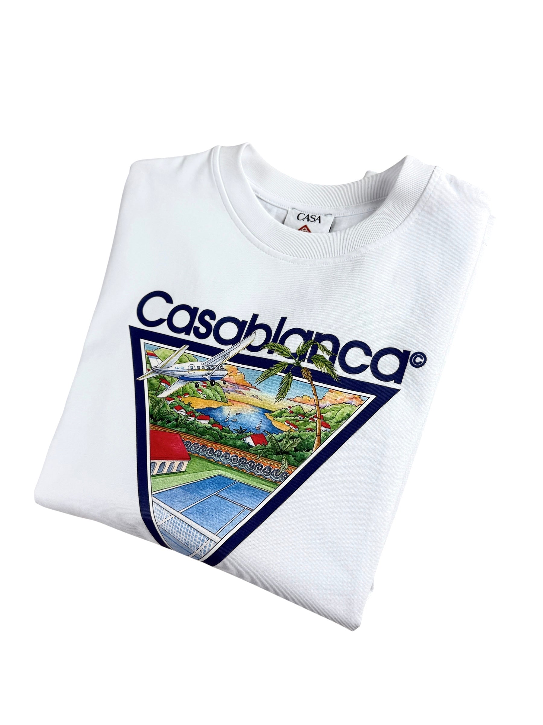 TEE-SHIRT CASABLANCA SAINT TROPEZ - BLANC - COLLECTION 2025 - NEUF