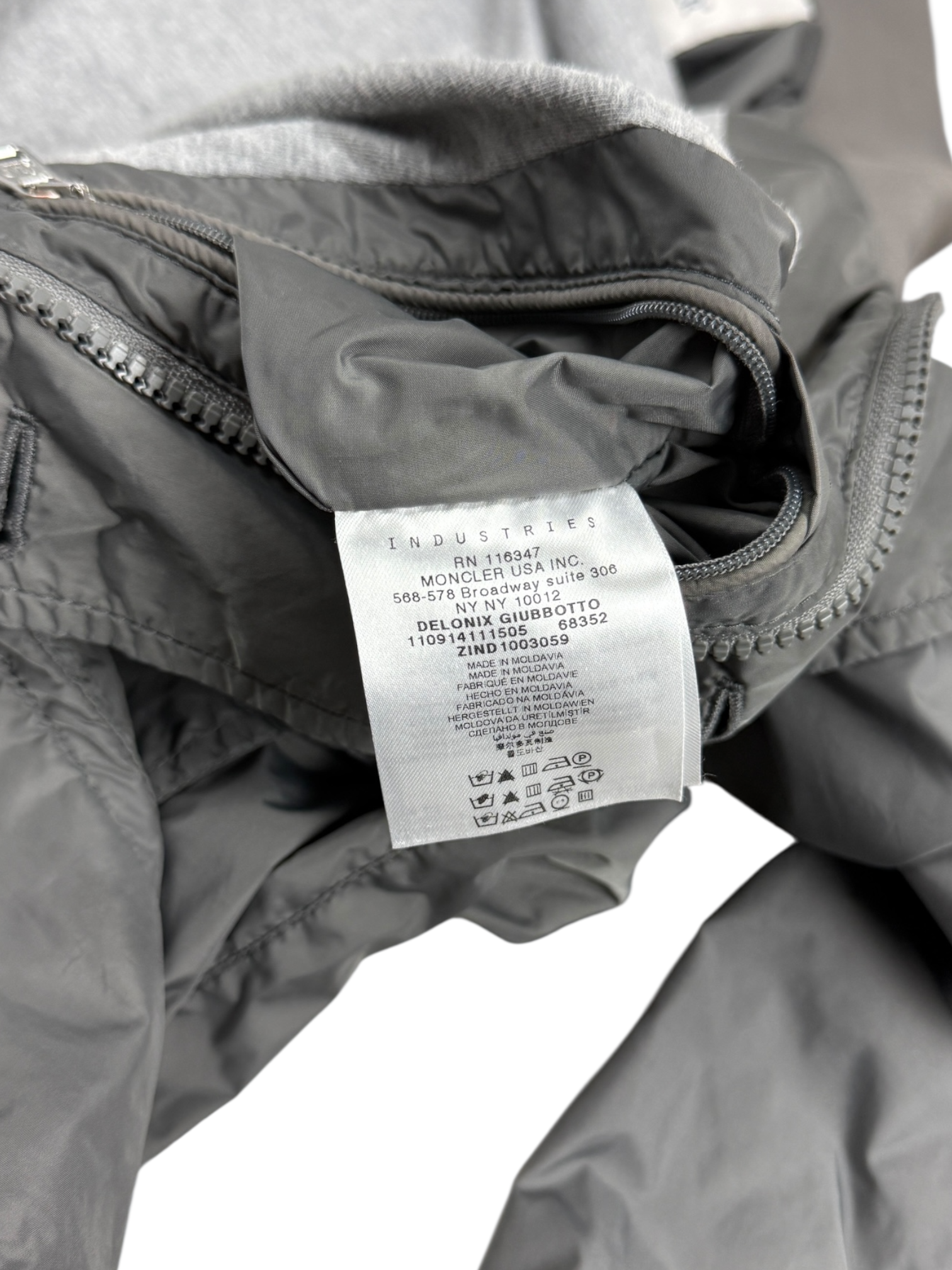 VESTE MONCLER DELONIX - GRIS - TAILLE 4
