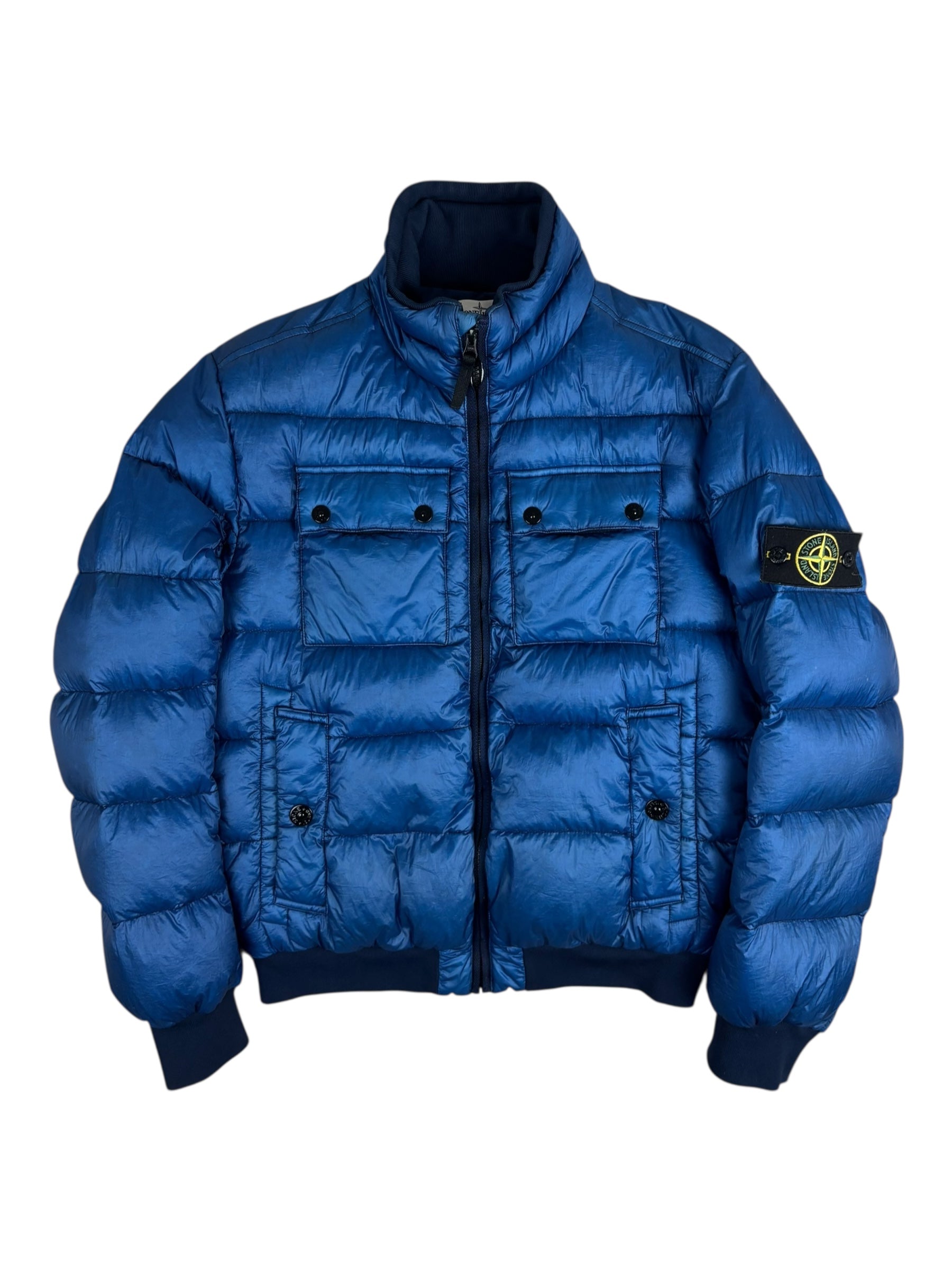 DOUDOUNE STONE ISLAND GARMENT DYED - BLEU - TAILLE M