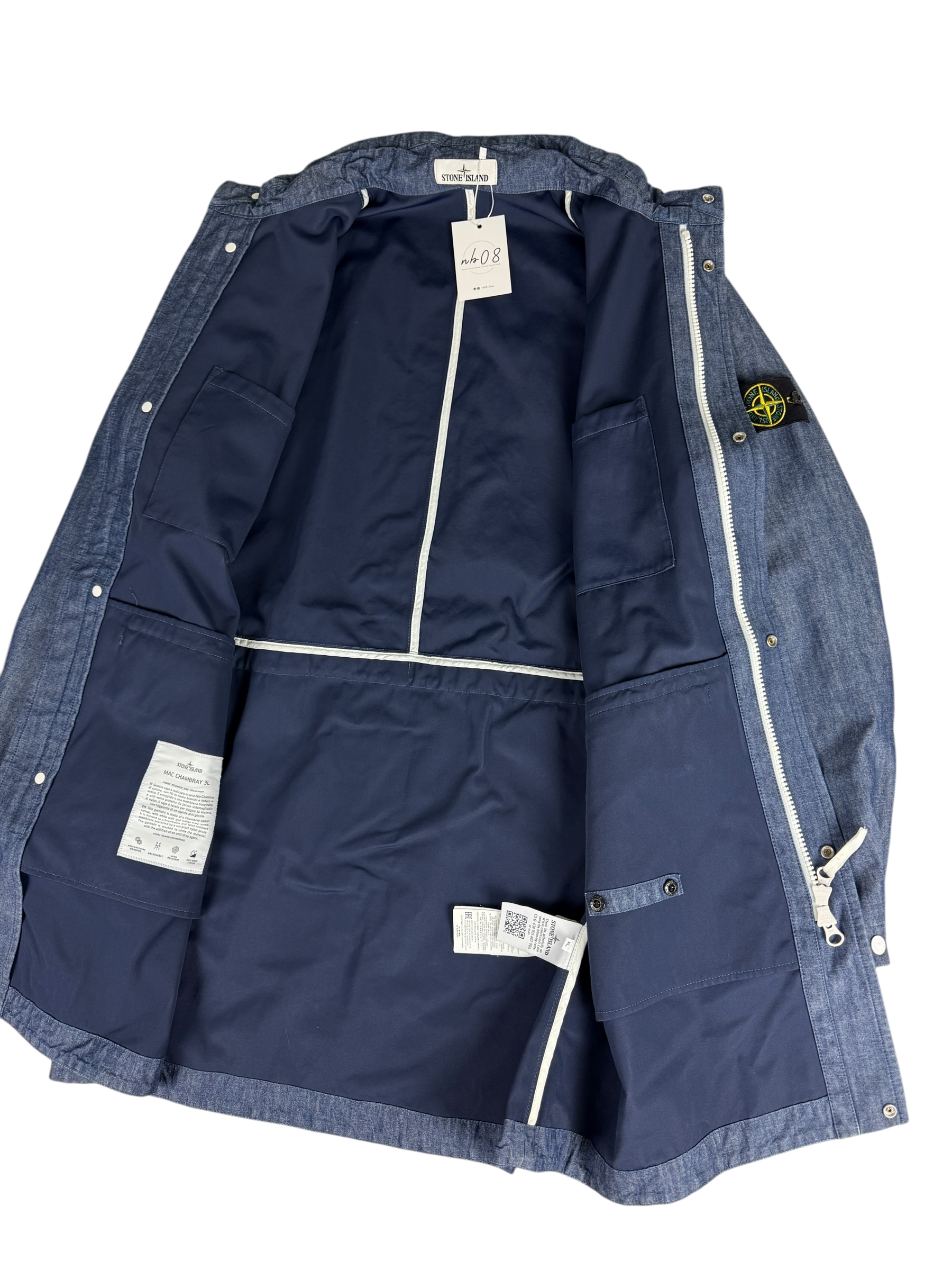 VESTE STONE ISLAND MAC CHAMBRAY 3L - BLEU - TAILLE XL