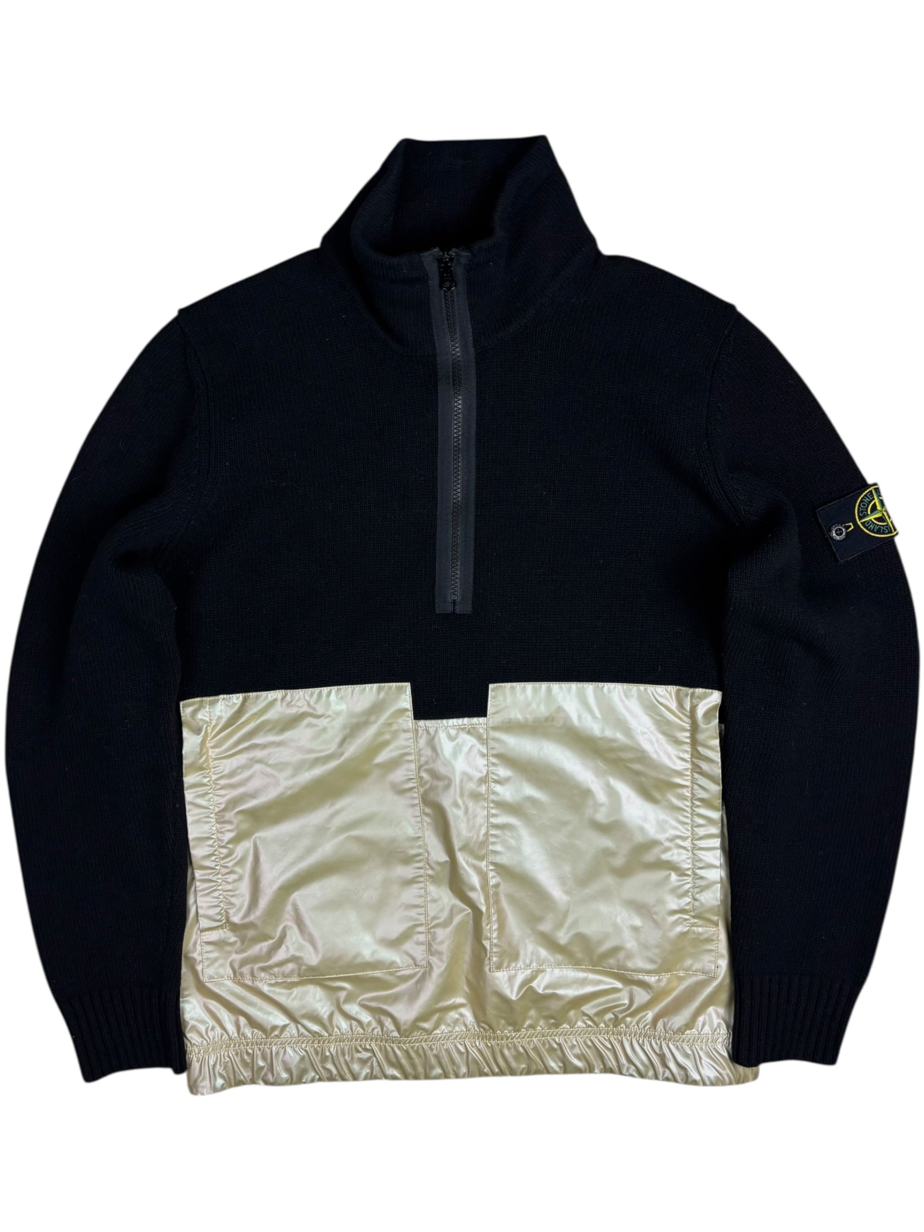 PULL ZIPPÉ STONE ISLAND - NOIR / DORÉ - TAILLE S