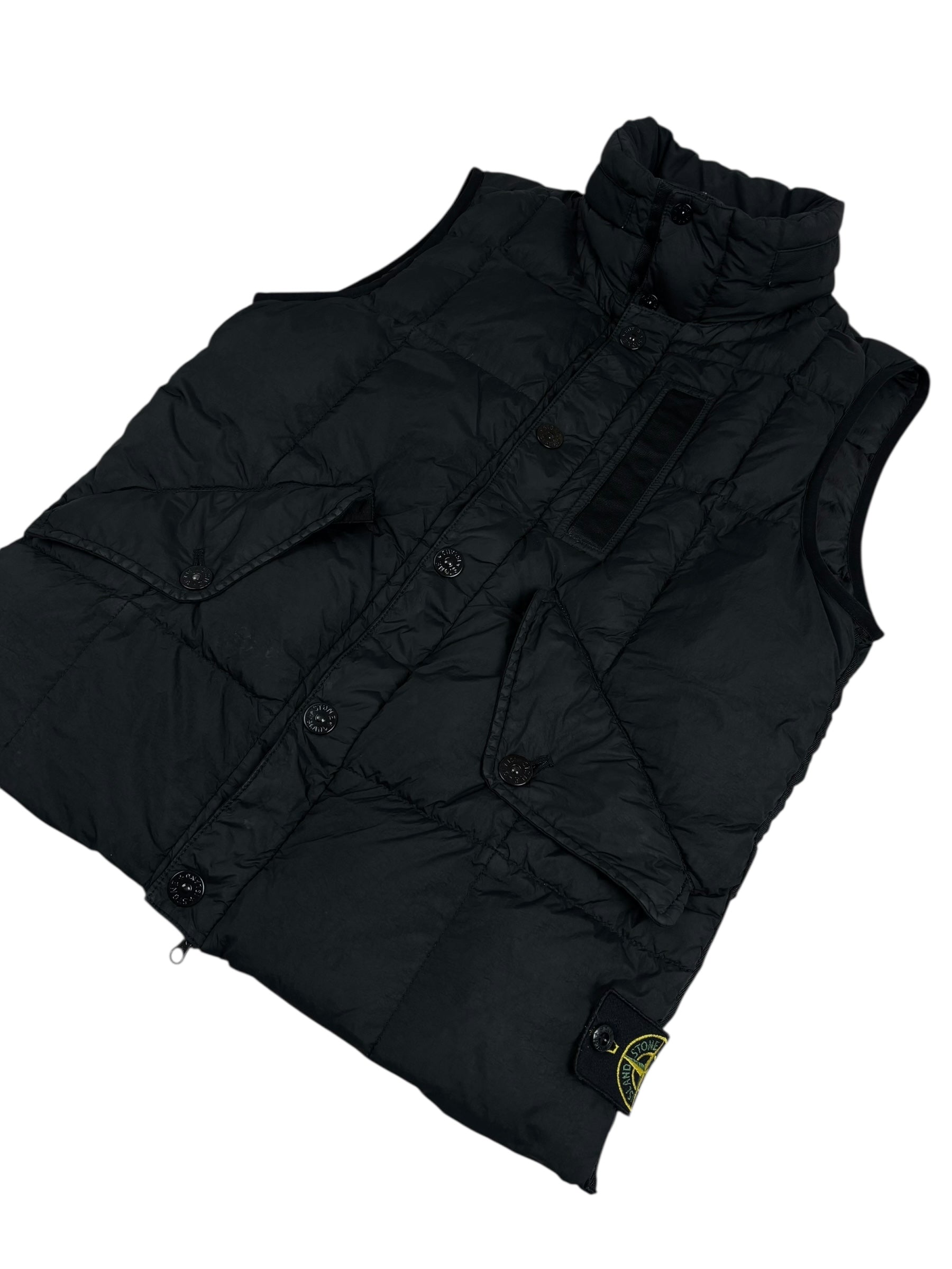 GILET STONE ISLAND GARMENT DYED CRINKLE REPS NY DOWN - NOIR - TAILLE M