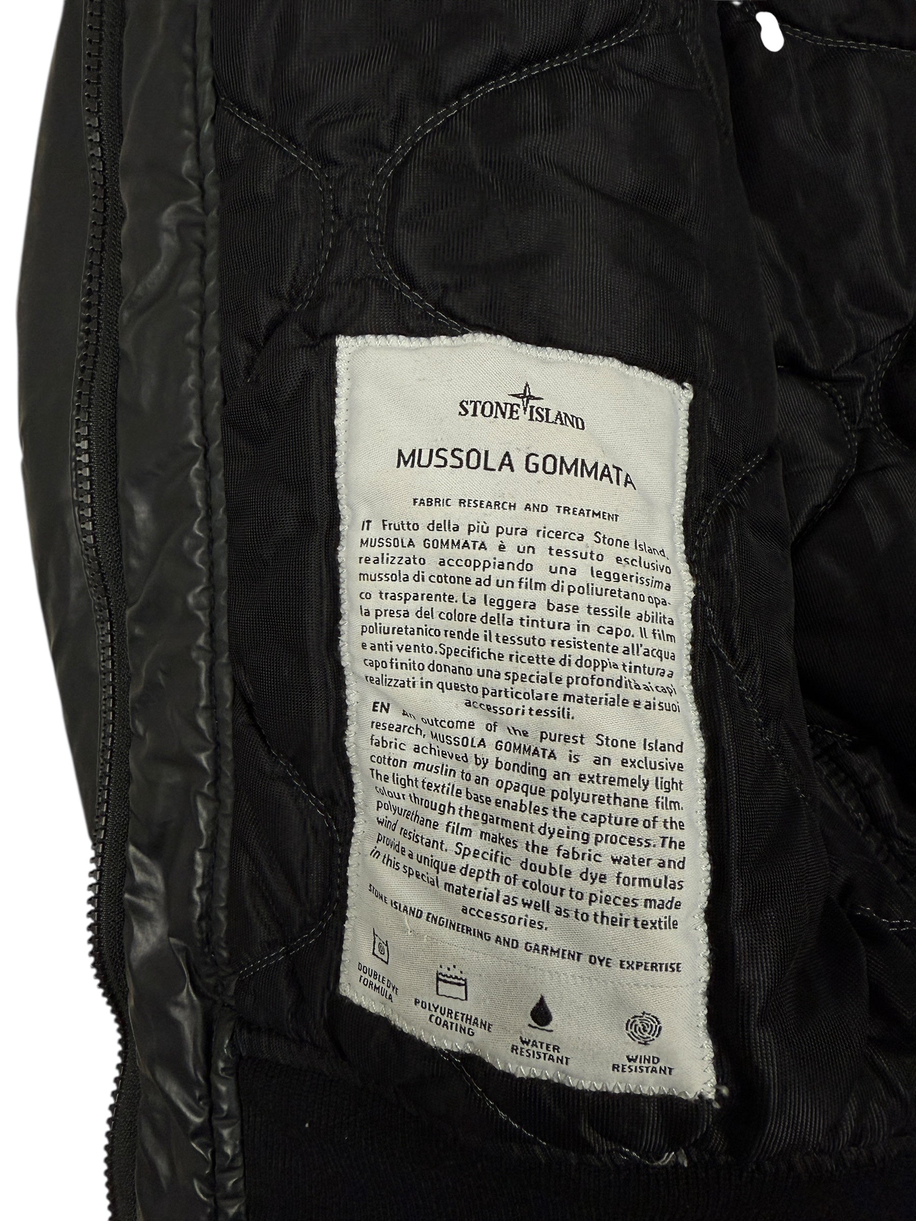 VESTE STONE ISLAND MUSSOLA GOMMATA - NOIR - TAILLE S