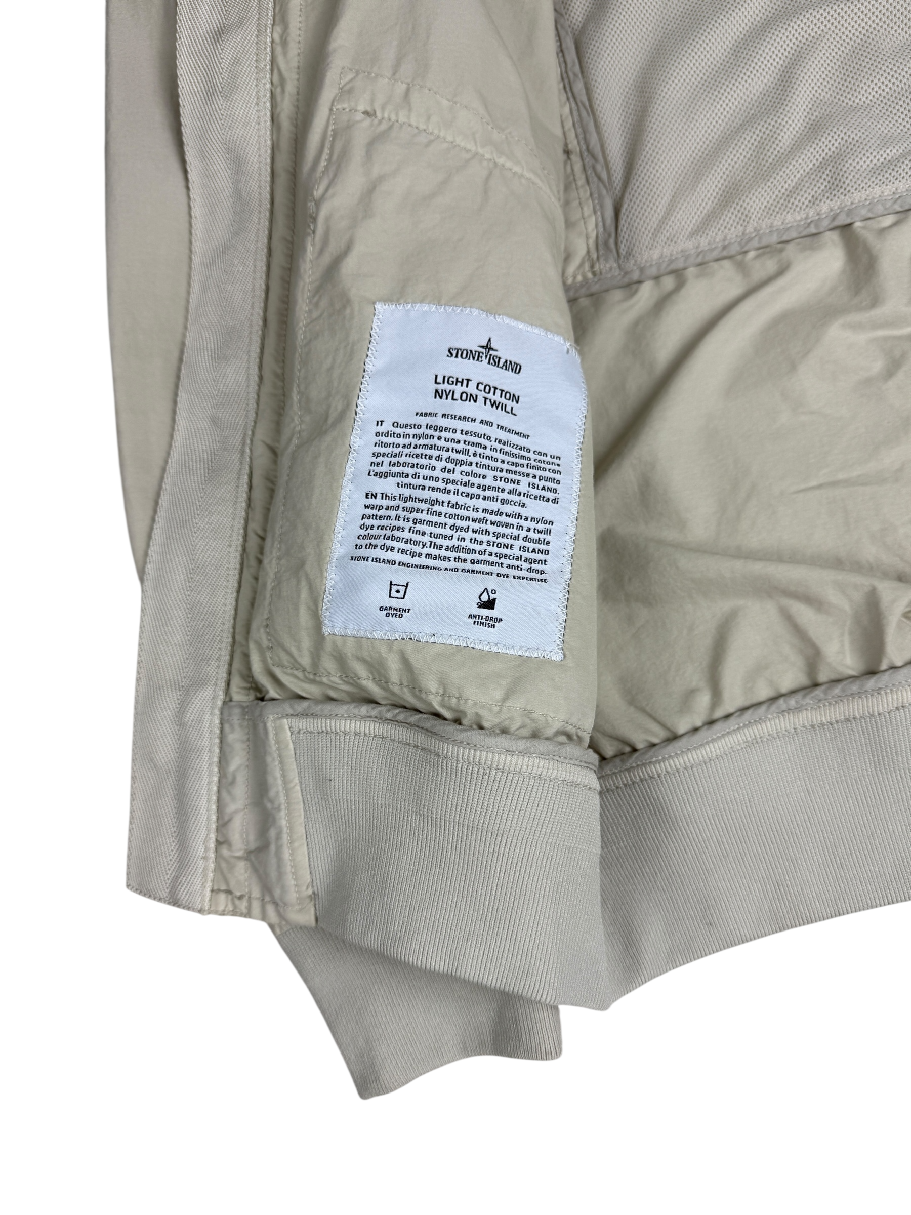 VESTE STONE ISLAND LIGHT COTTON NYLON TWILL - CRÈME - TAILLE S