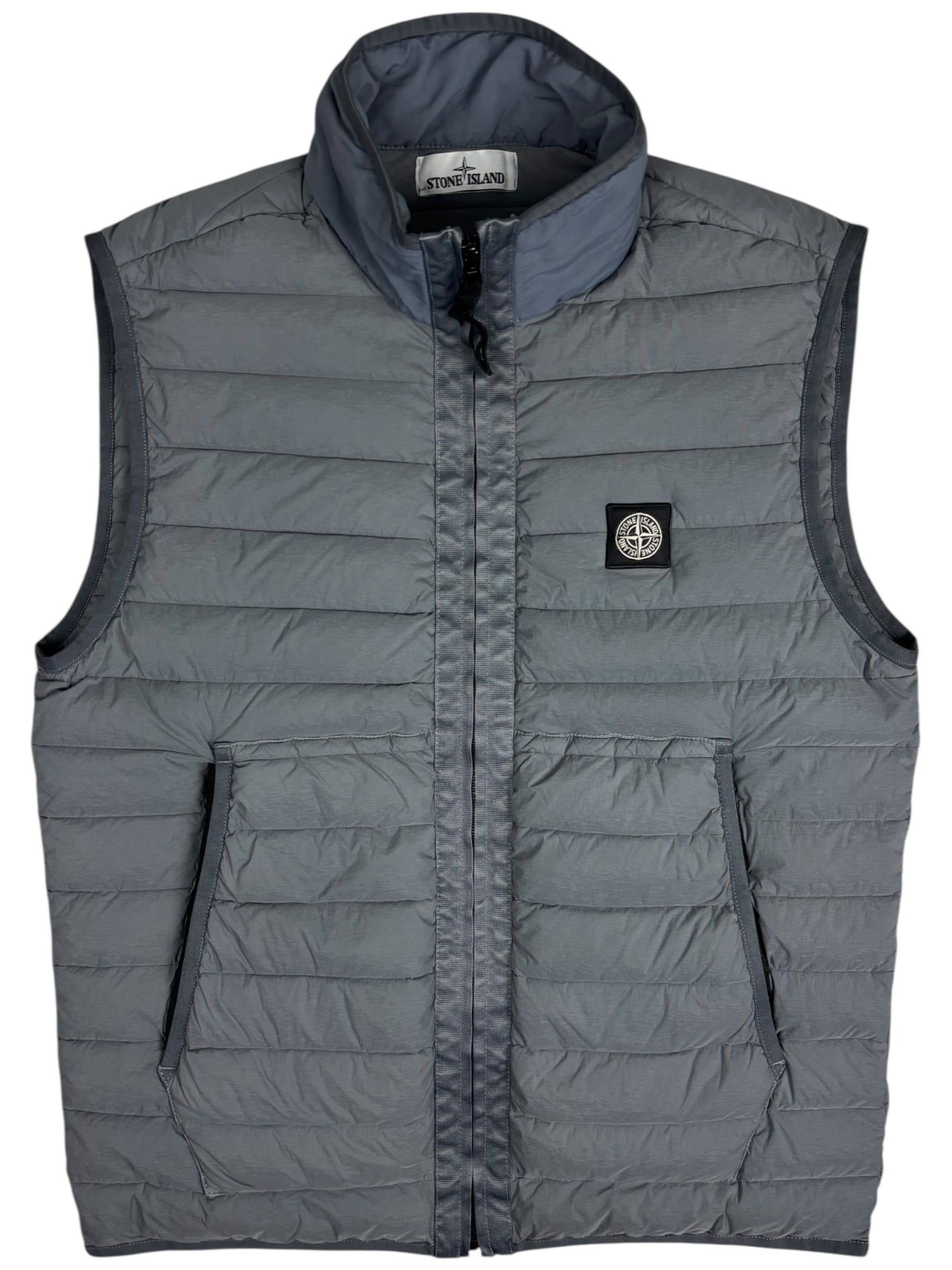 GILET STONE ISLAND LOOM WOVEN CHAMBERS STRETCH NYLON-TC - GRIS - TAILLE L