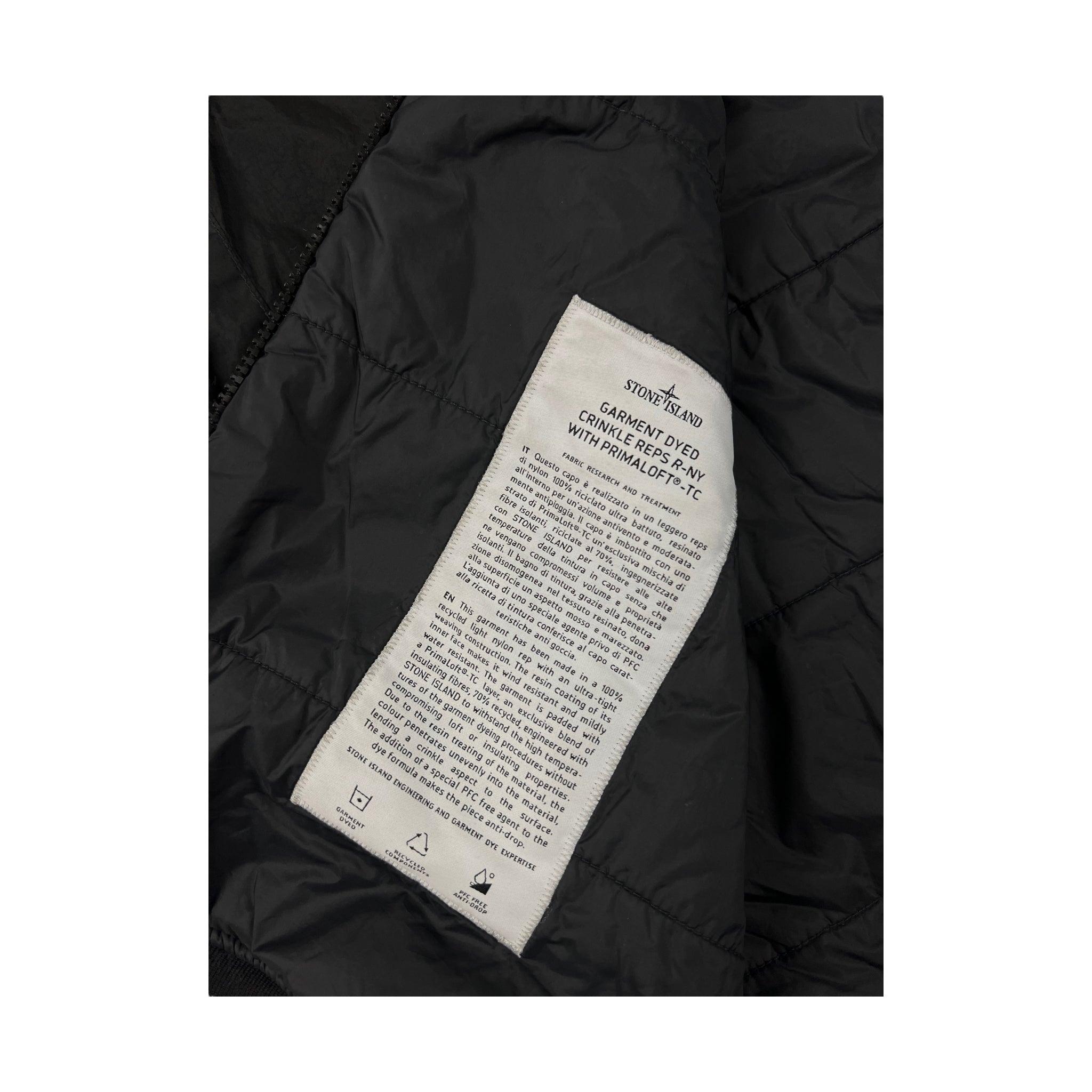VESTE STONE ISLAND GARMENT DYED CRINKLE REPS R-NY WITH PRIMALOFT-TC - NB08