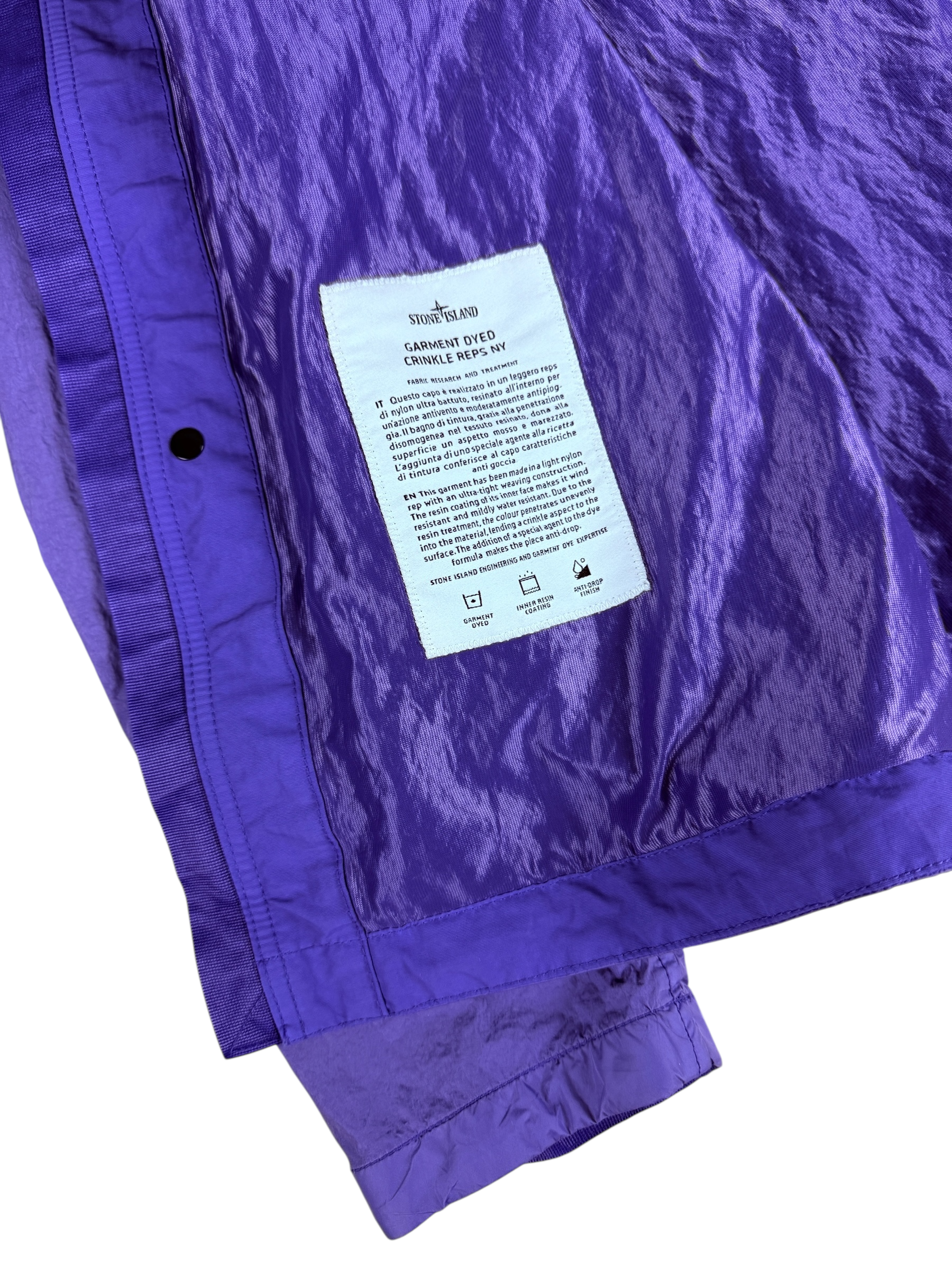VESTE STONE ISLAND GARMENT DYED CRINKLE REPS NY - MAUVE - TAILLE M