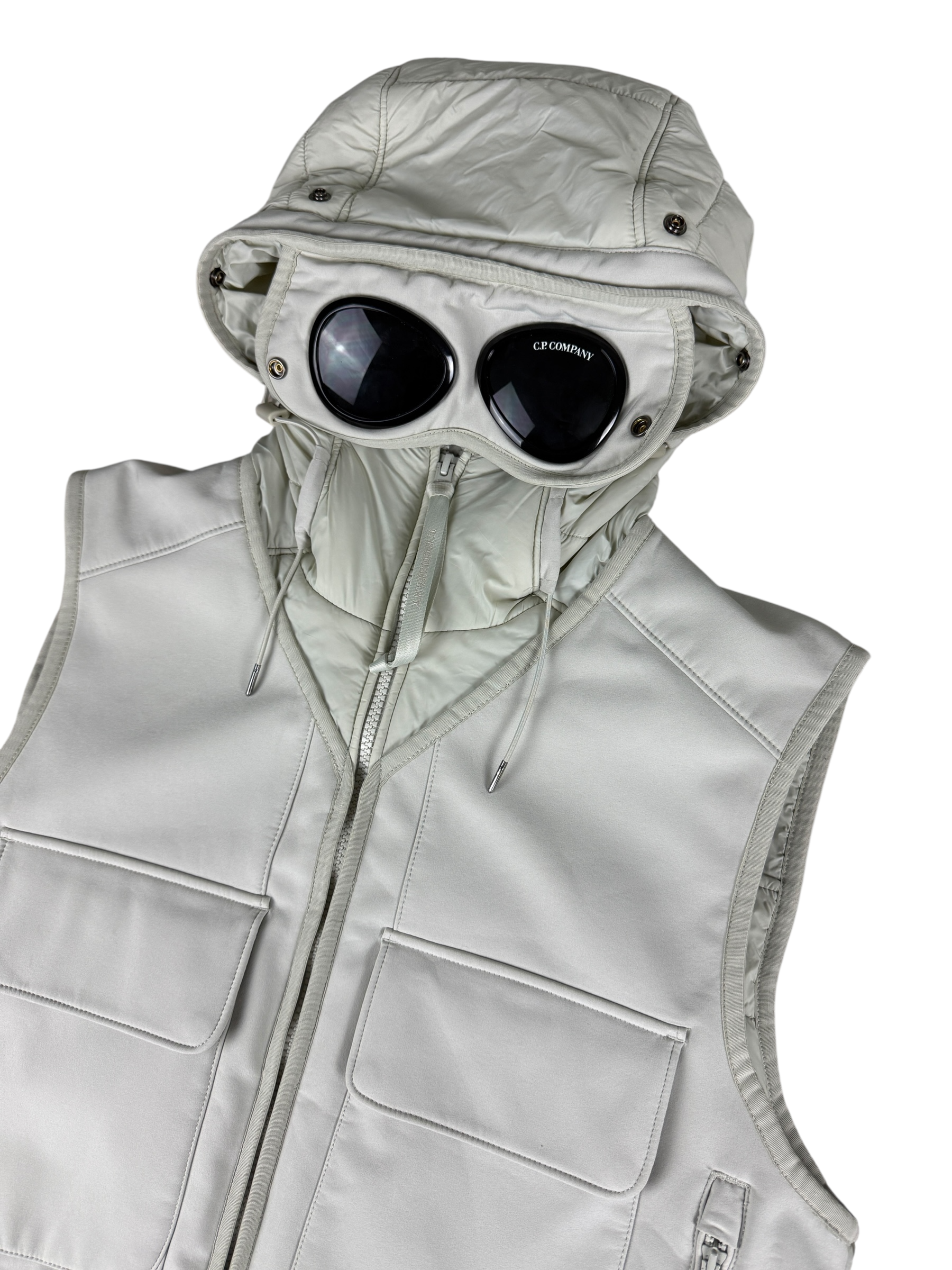 GILET C.P COMPANY SHELL-R GOGGLE JACKET - CRÈME - TAILLE S