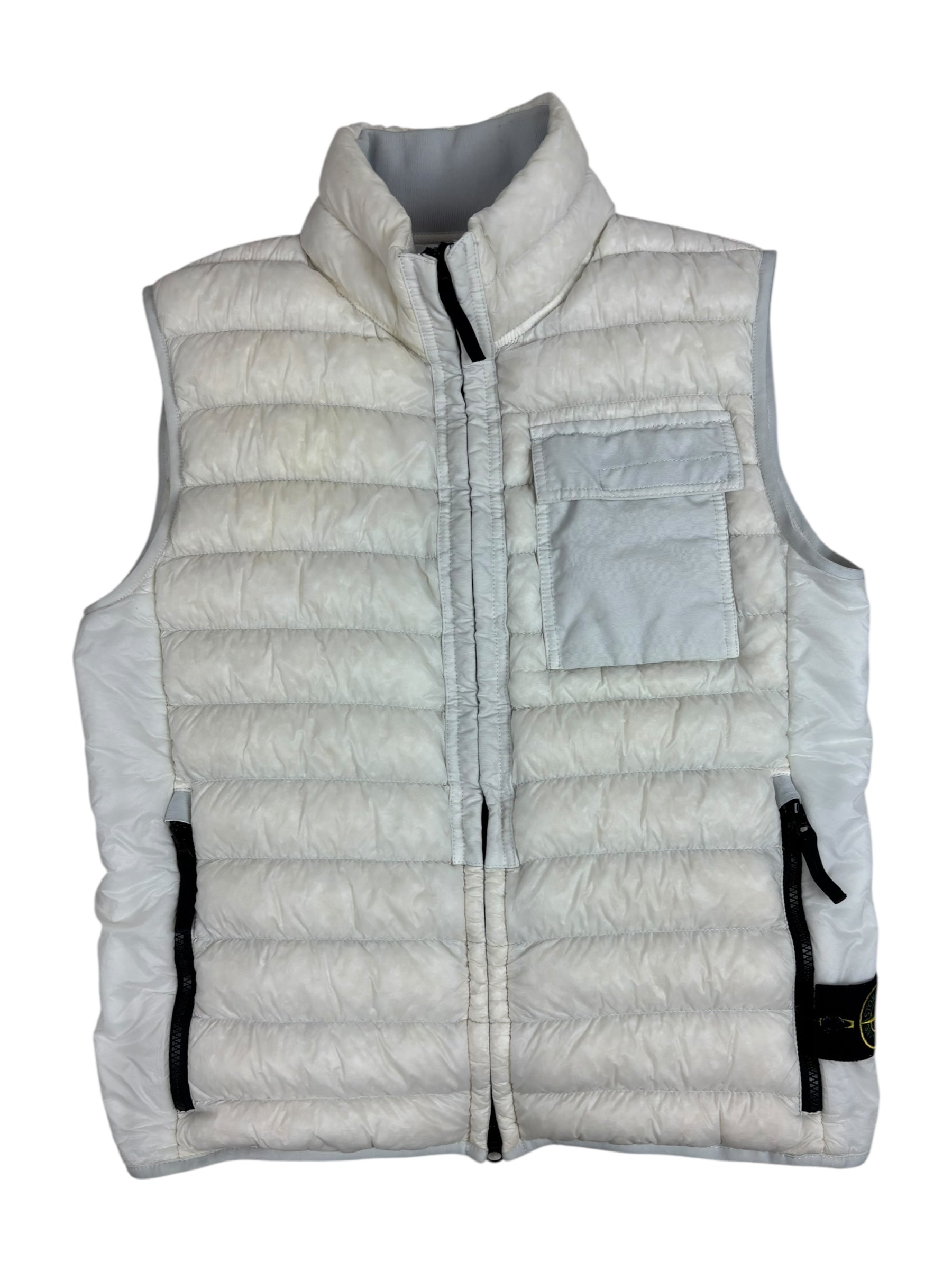 GILET STONE ISLAND GARMENT DYED MICRO YARN DOWN - BLANC - TAILLE M