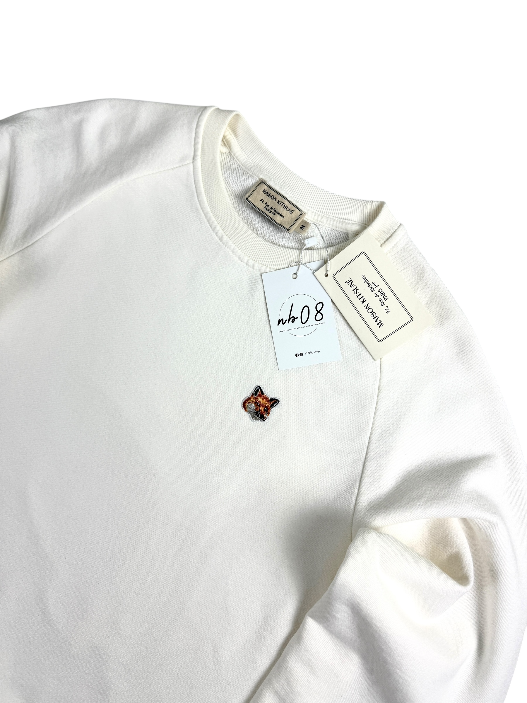 PULL MAISON KITSUNÉ - BLANC - TAILLE M- NEUF
