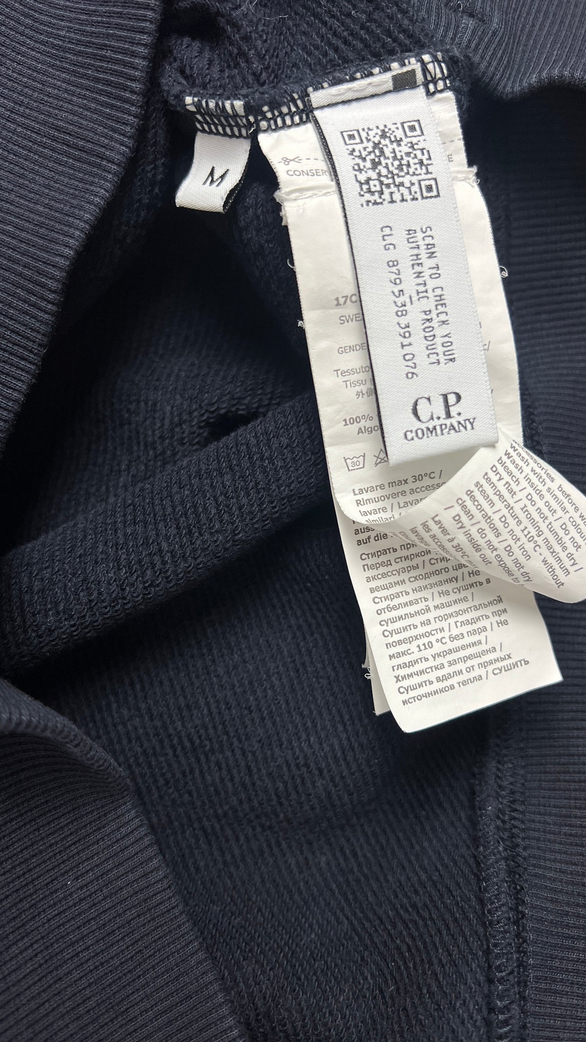 Sweat-shirt Crewneck C.P Company Diagonal Raised Fleece Lens, Marine, Taille M — photographie complémentaire 4