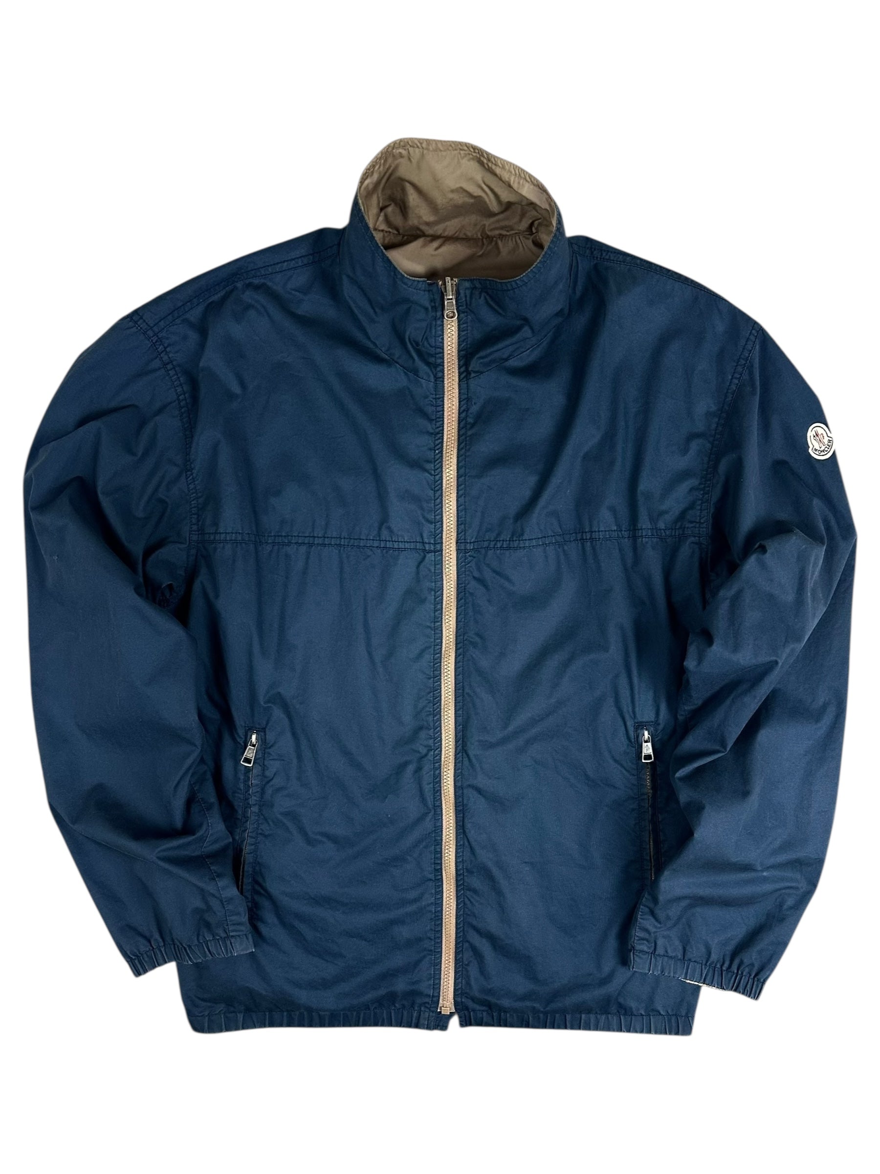 VESTE MONCLER REVERSIBLE VINTAGE - MARINE / MARRON - TAILLE 6