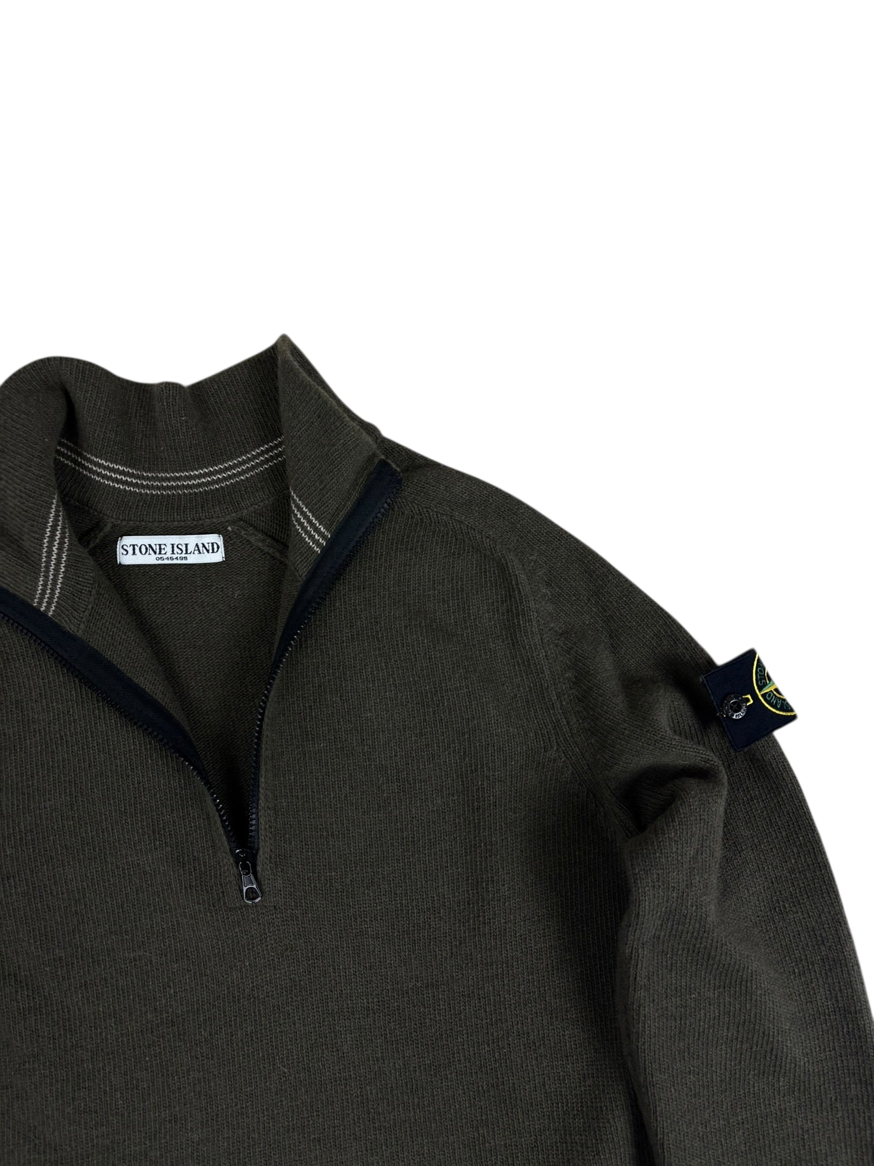 PULL ZIPPÉ STONE ISLAND - KAKI - TAILLE M