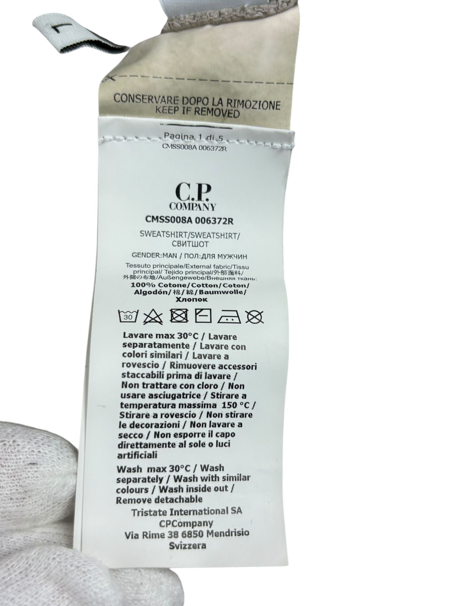 CREWNECK C.P COMPANY - CRÈME - TAILLE L