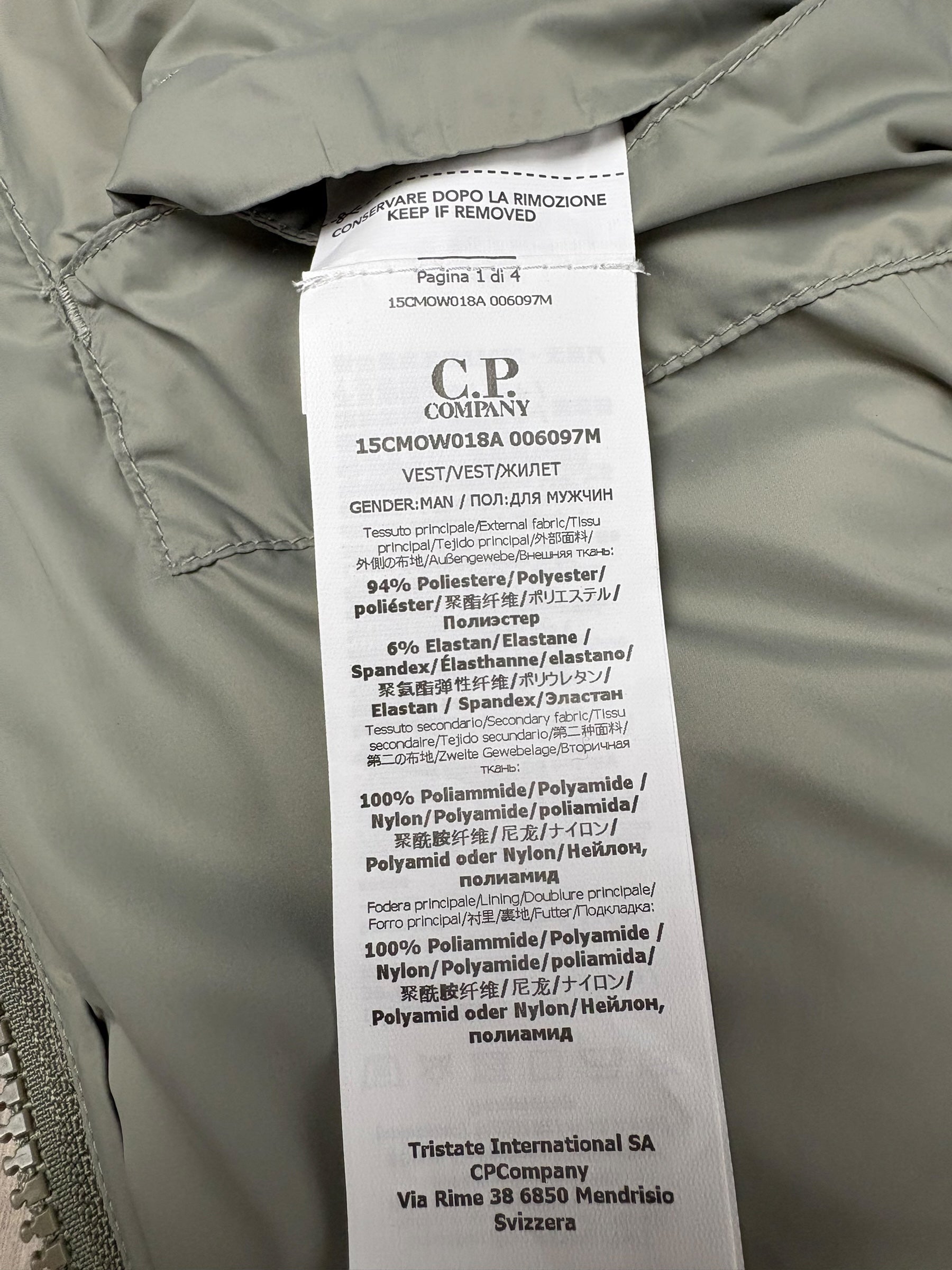 GILET C.P COMPANY SHELL-R GOGGLE JACKET - KAKI - TAILLE 50