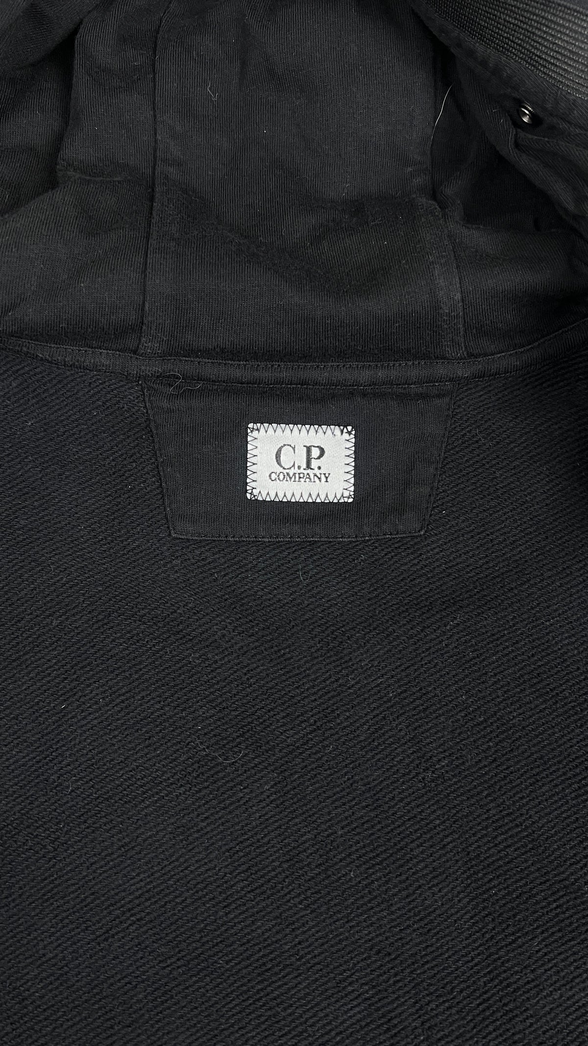 Sweat-shirt Hoodie Zippé C.P Company Goggle Diagonal Raised Fleece, Noir, Taille XS — photographie complémentaire 3