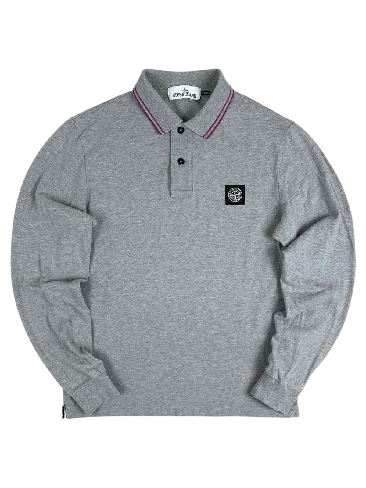 POLO MANCHES LONGUES STONE ISLAND - GRIS - TAILLE M