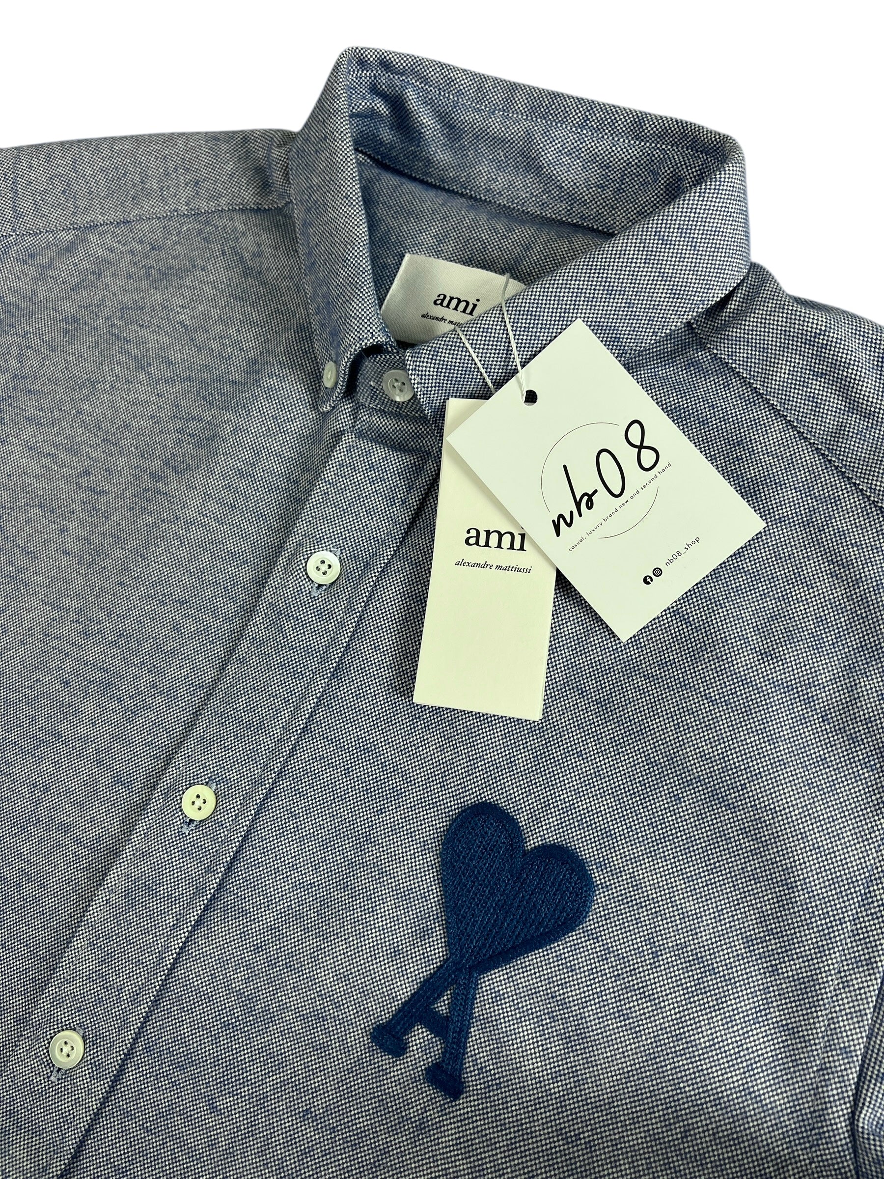 CHEMISE AMI PARIS MARINE - NEUF