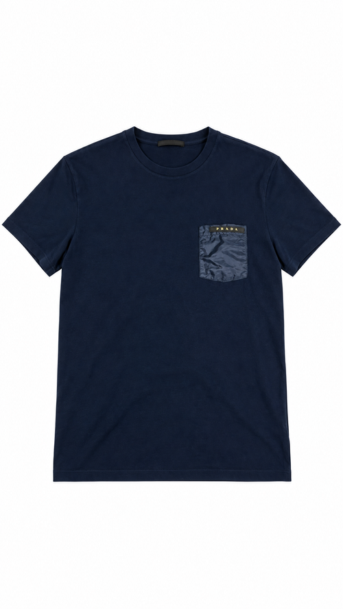 Tee-shirt Prada Poche Nylon - Marine - Taille M