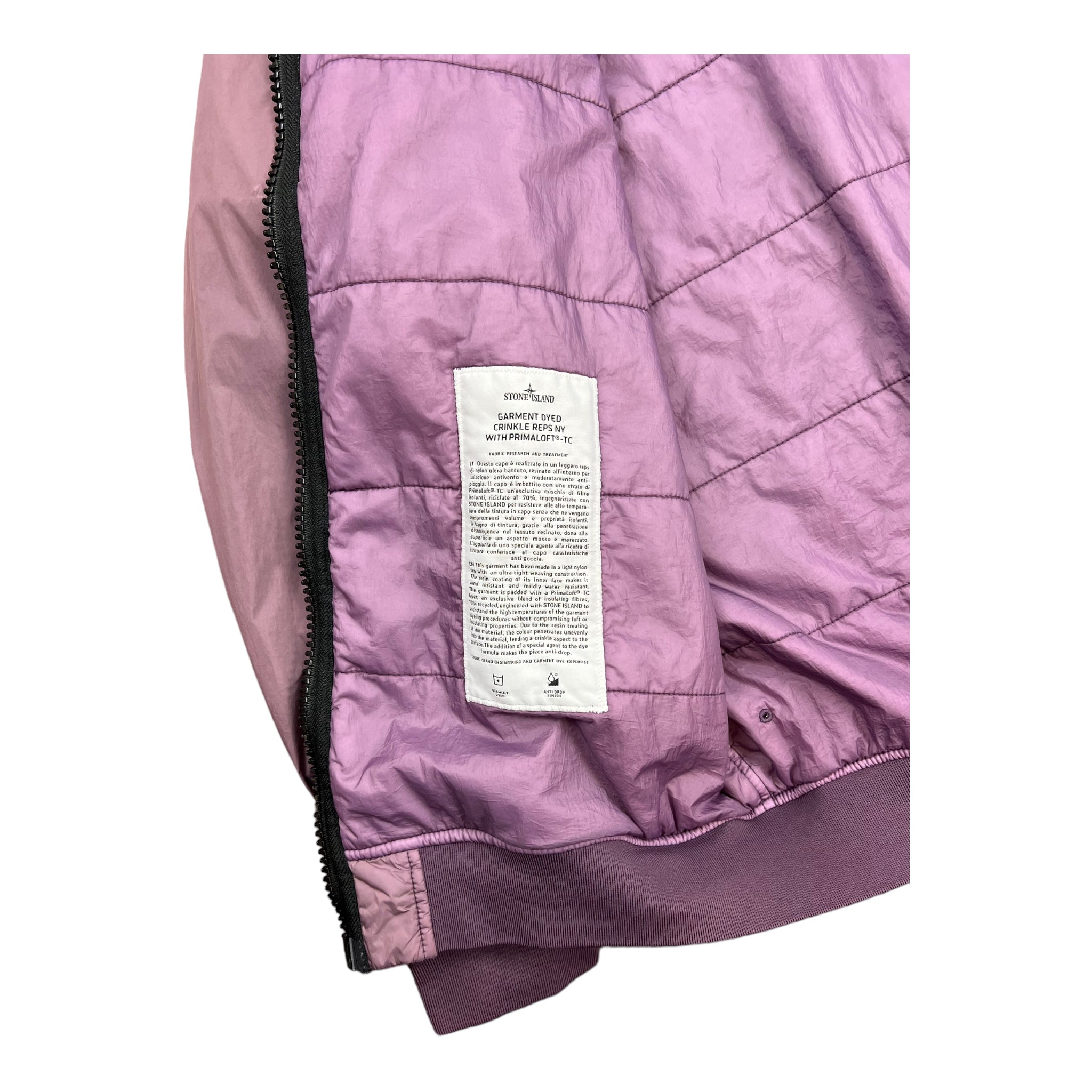 VESTE STONE ISLAND GARMENT DYED CRINKLE REPS NY WHITH PRIMALOFT - NB08