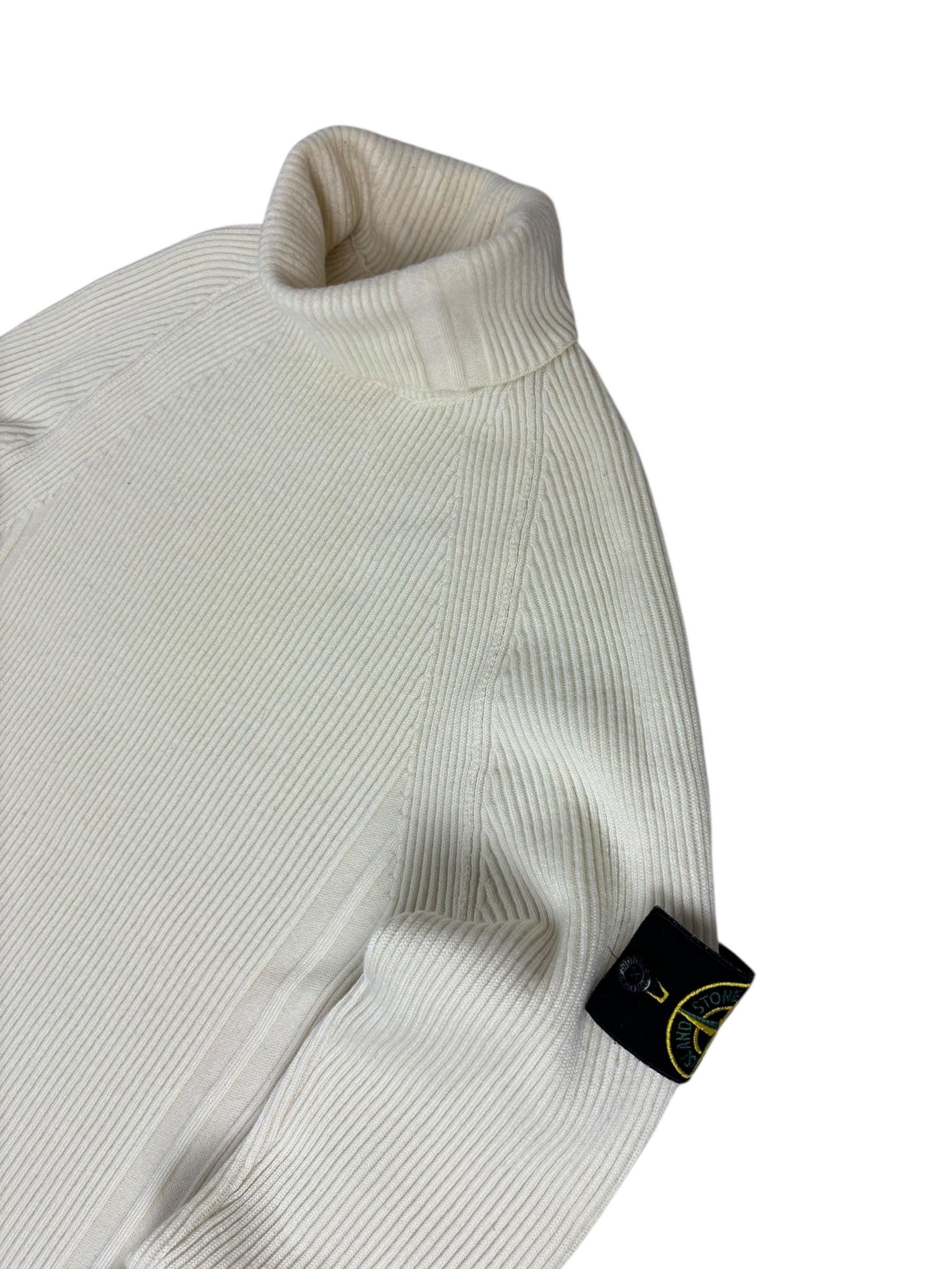 PULL COL ROULÉ STONE ISLAND - CRÈME - TAILLE S