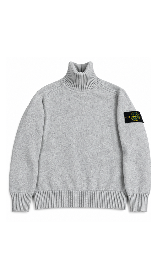 Pull Col Roulé Stone Island - Gris Clair - Taille S