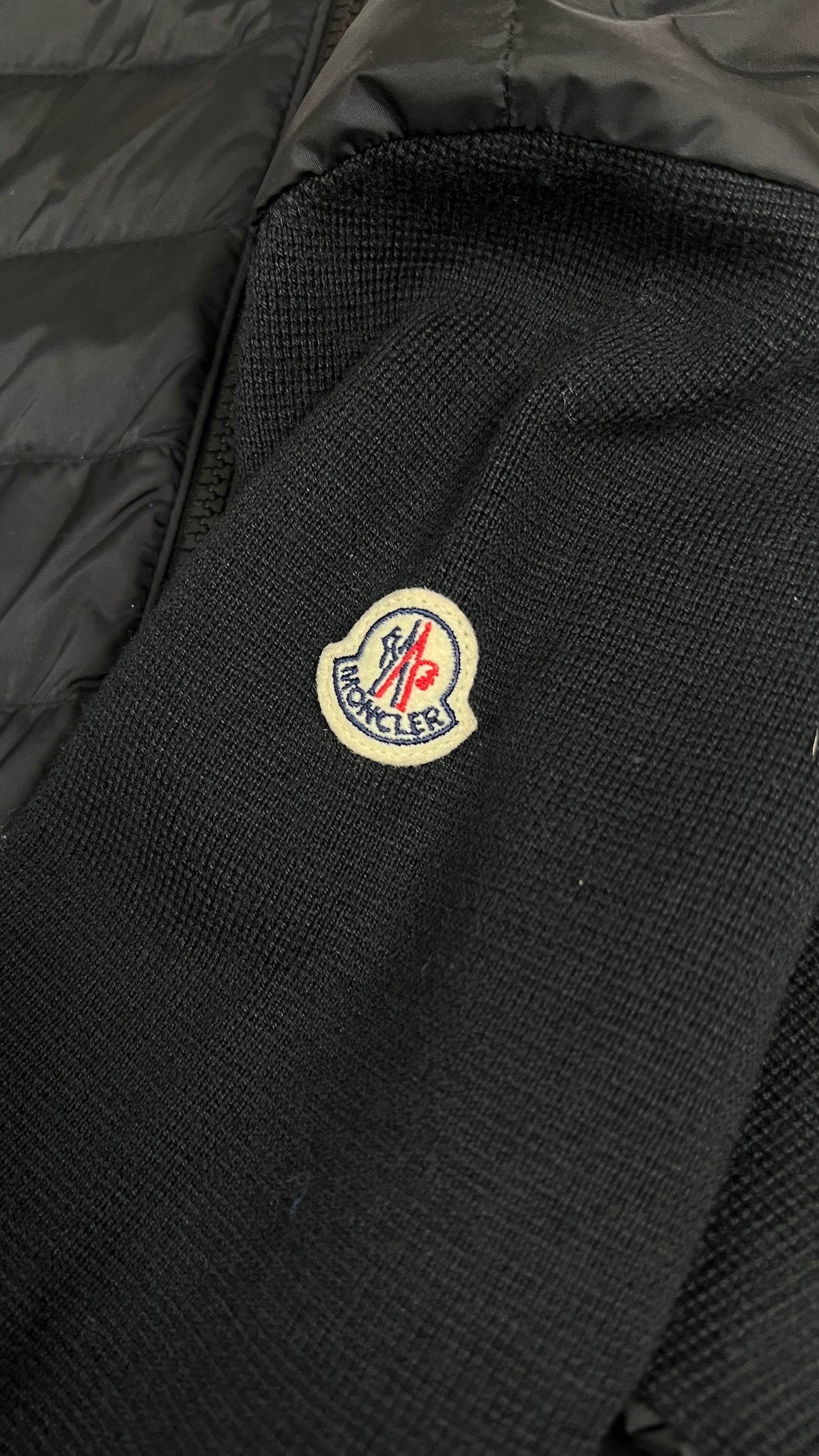 Cardigan Zippé Moncler Hybride, Noir, Taille S, Neuf — photographie complémentaire 3