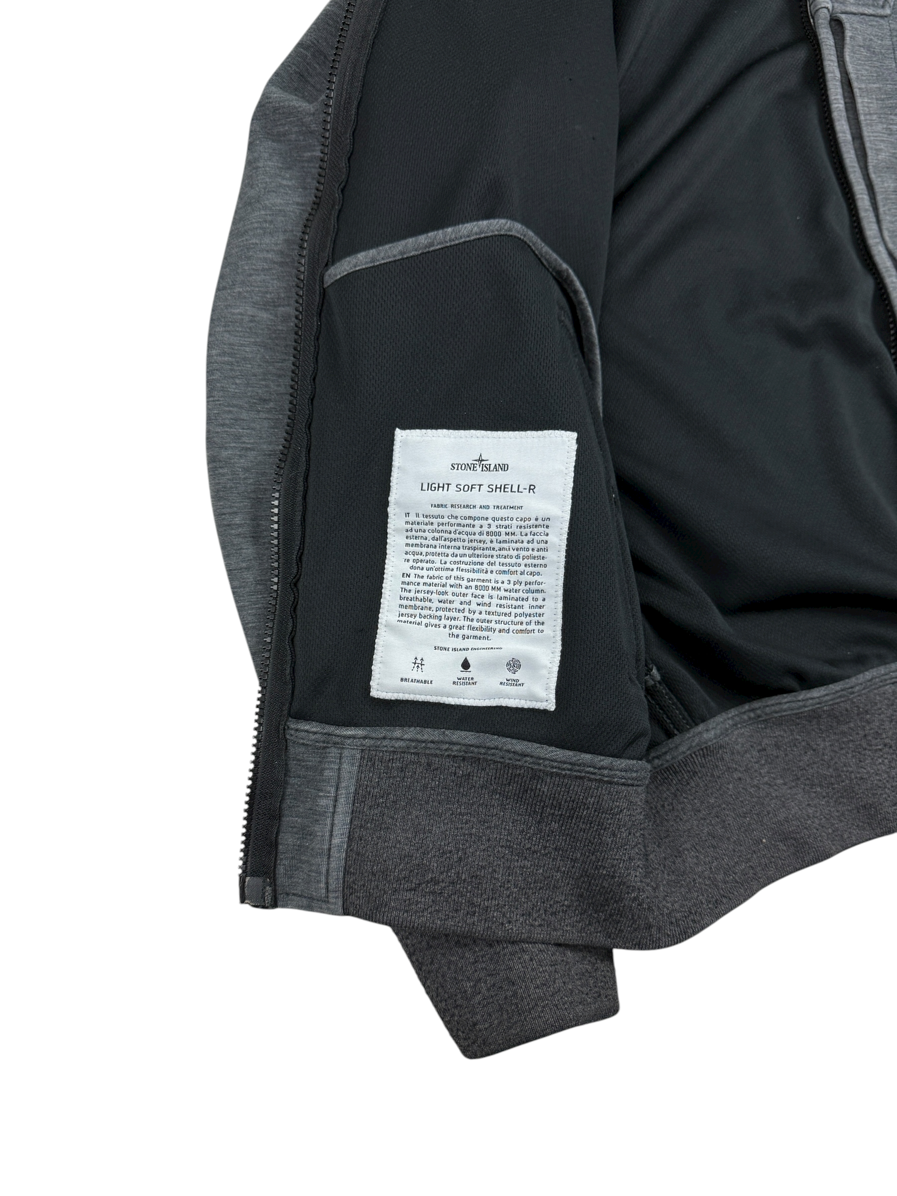 VESTE STONE ISLAND SOFT SHELL-R - GRIS - TAILLE S