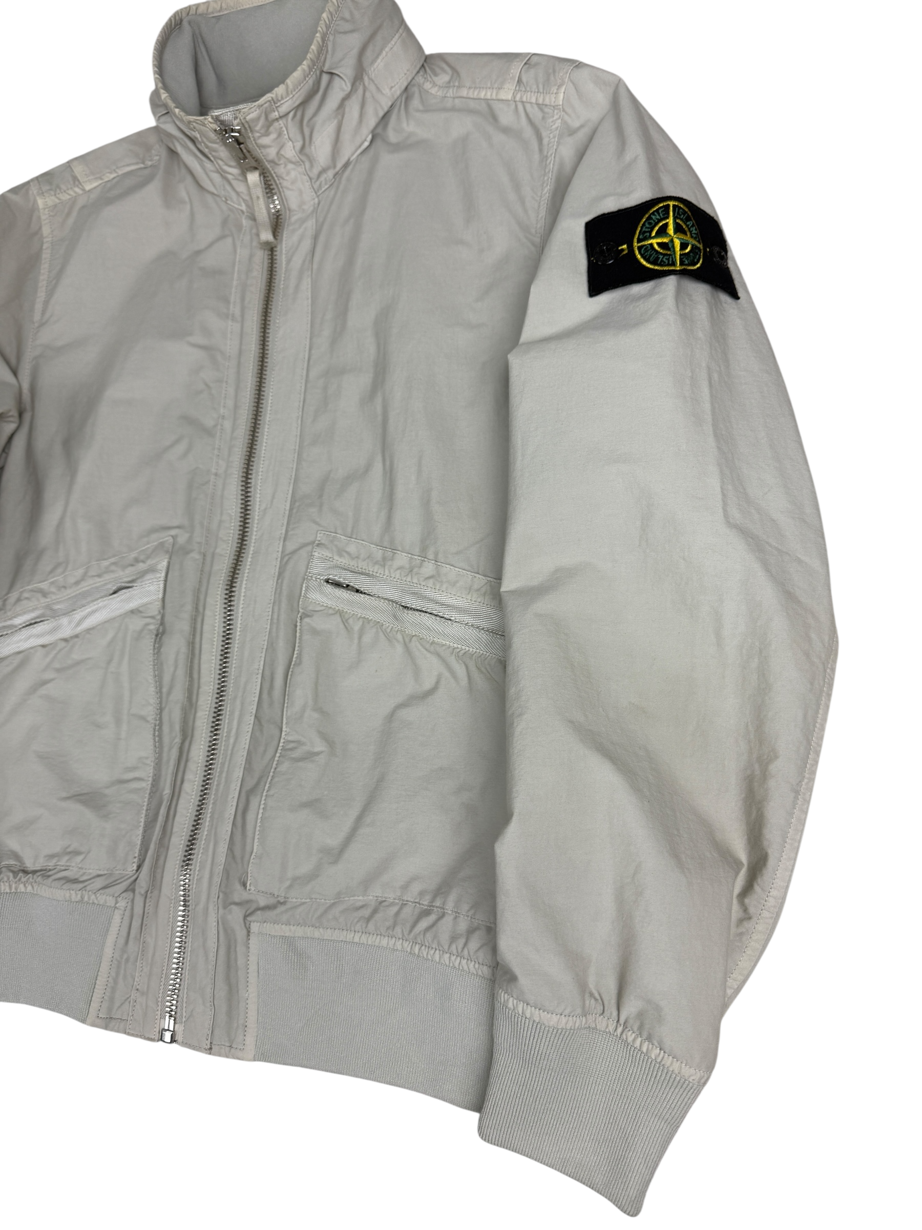 VESTE STONE ISLAND LIGHT COTTON NYLON TWILL - CRÈME - TAILLE S