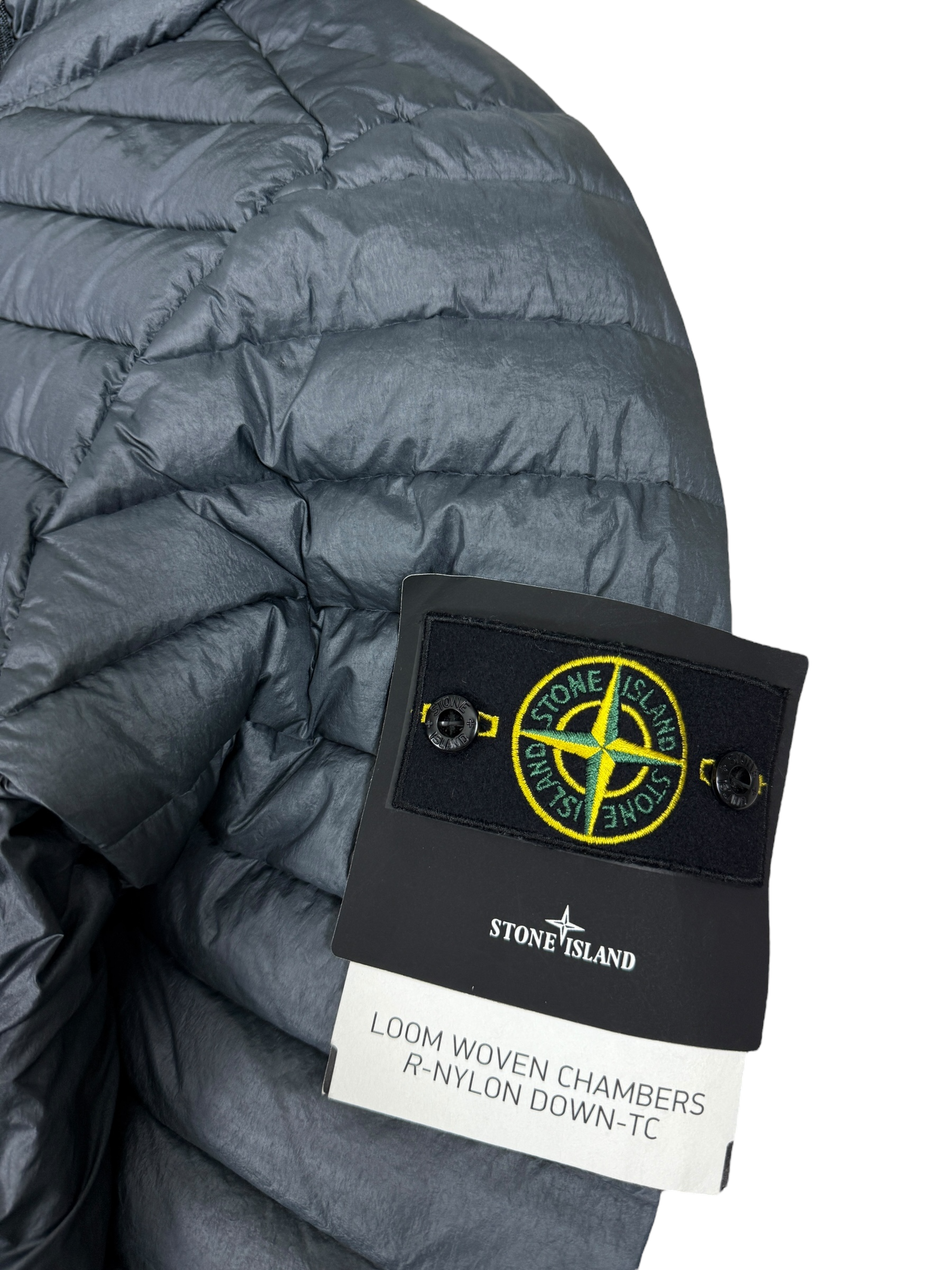 DOUDOUNE STONE ISLAND LOOM WOVEN CHAMBERS R-NYLON DOWN-TC - GRIS - TAILLE S - NEUF