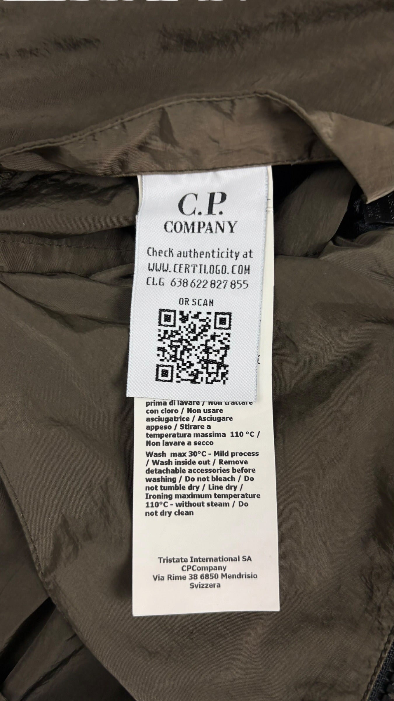 Veste C.P Company kaki taille S - Vue côté