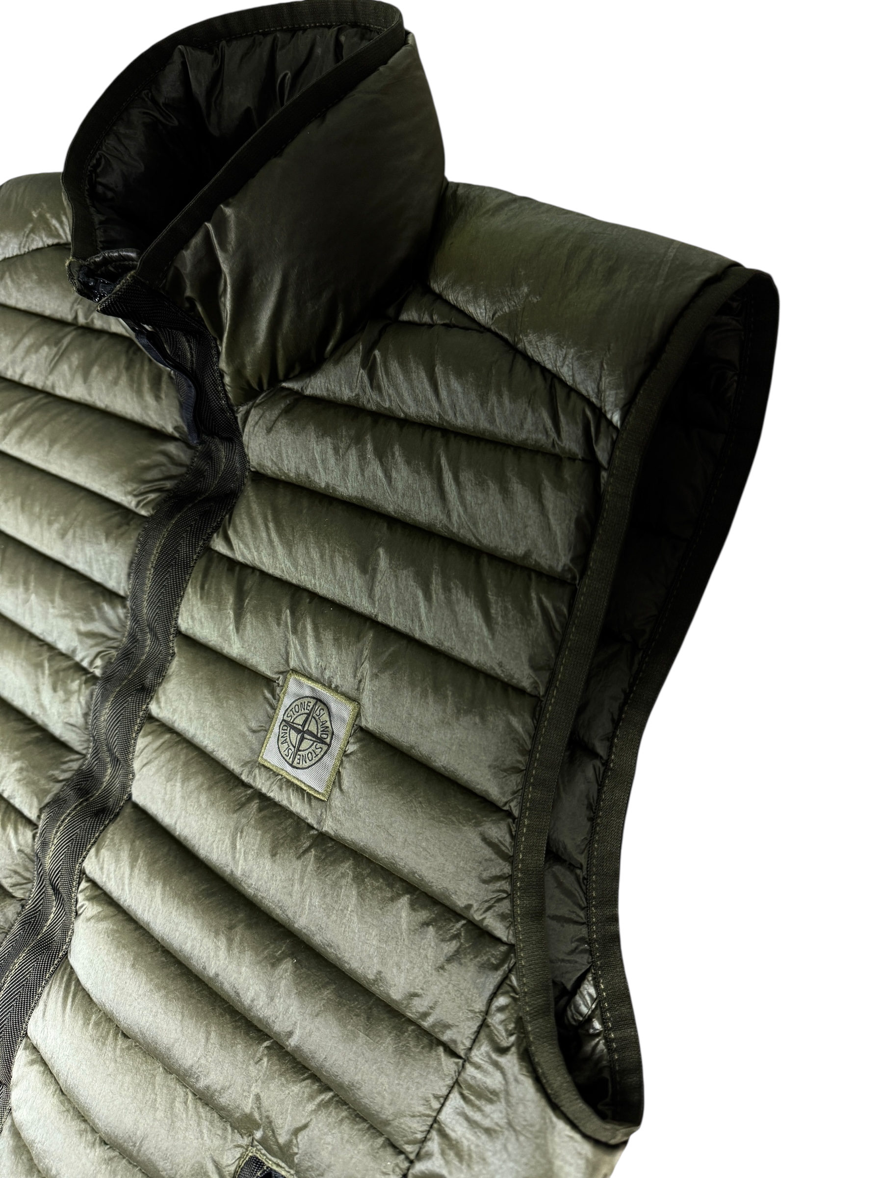 GILET STONE ISLAND LOOM WOVEN CHAMBERS R-NYLON - KAKI - TAILLE S