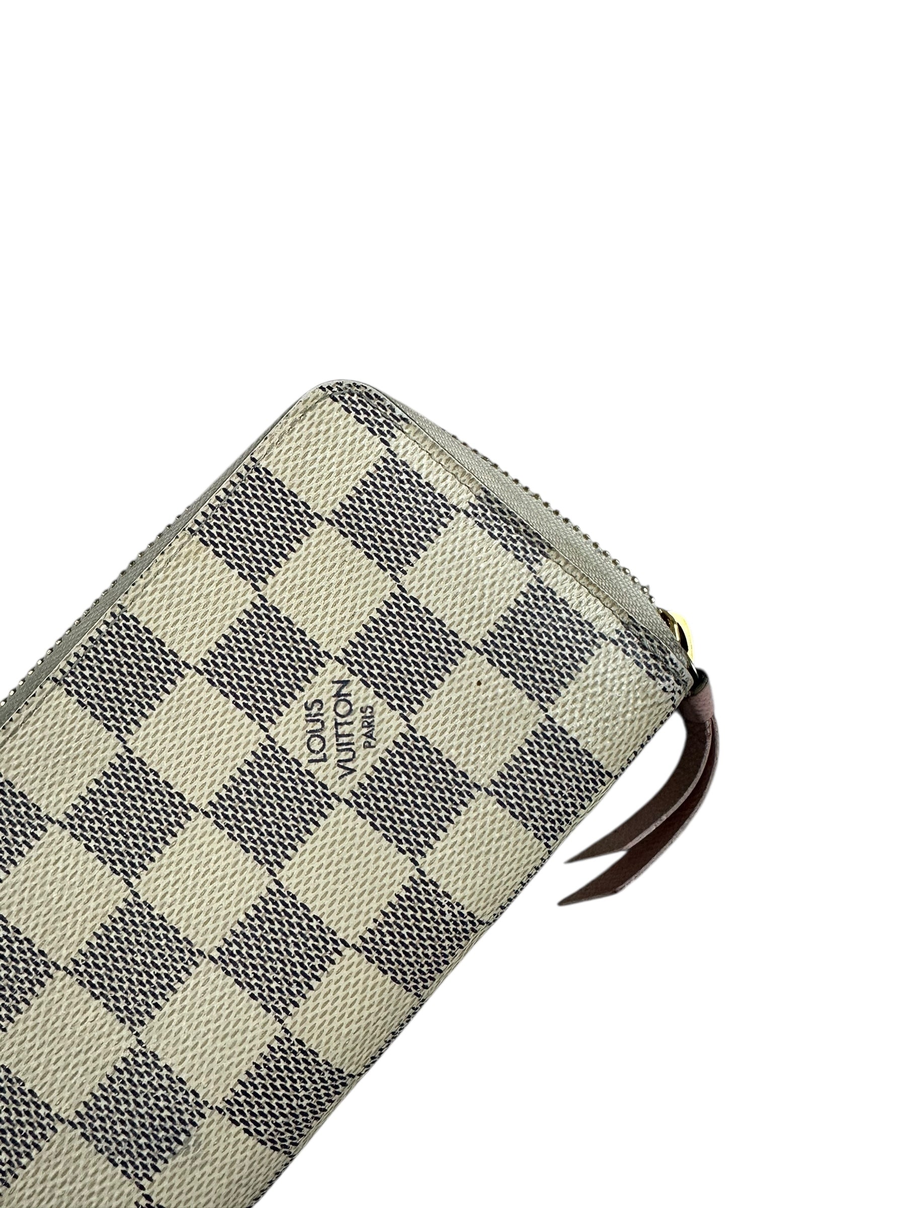 PORTE FEUILLE LOUIS VUITTON CLÉMENCE - TOILE DAMIER AZUR - ROSE - GI2147