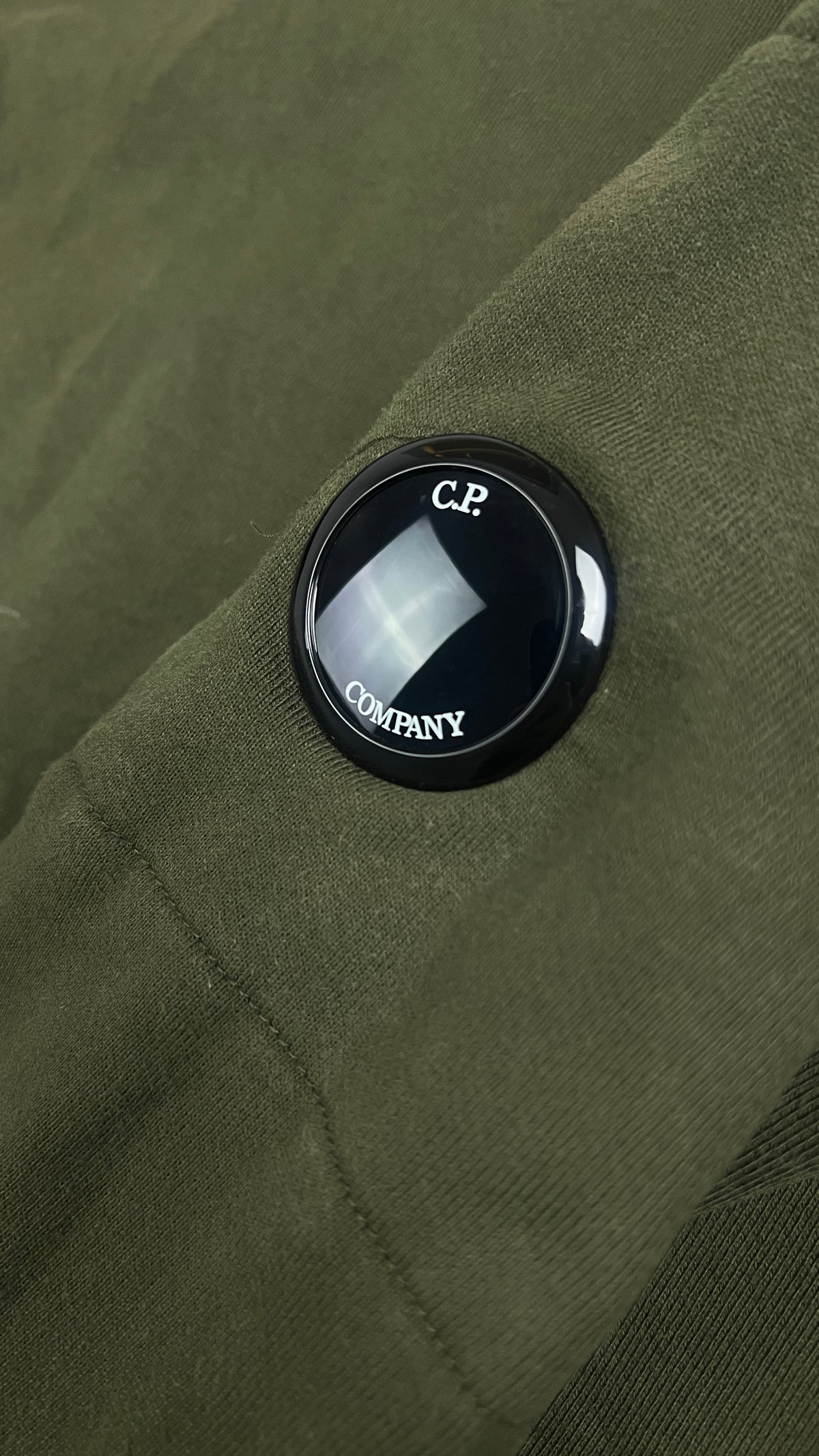 Sweat-shirt Crewneck C.P Company Diagonal Raised Fleece Lens, Kaki, Taille L — photographie complémentaire 3