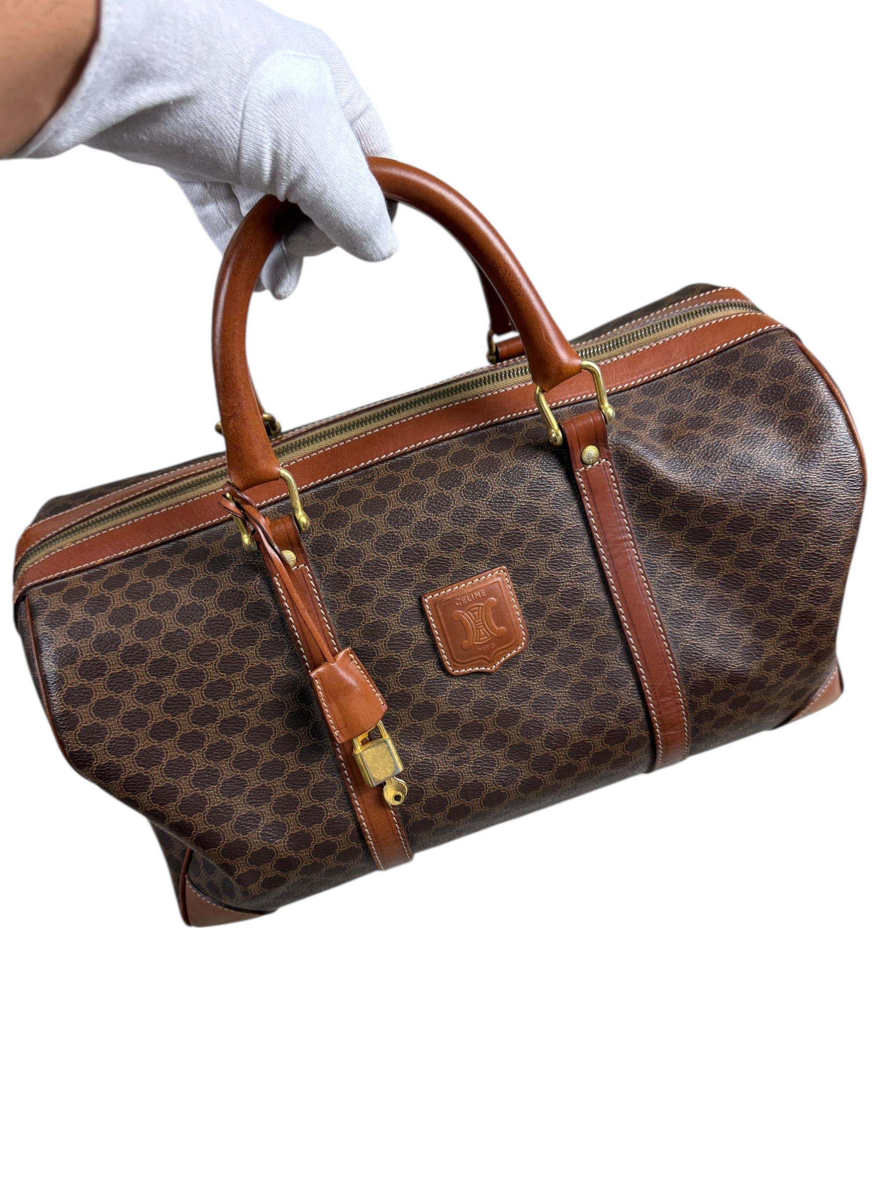 SAC À MAIN CELINE MACADAM CANVAS - MARRON