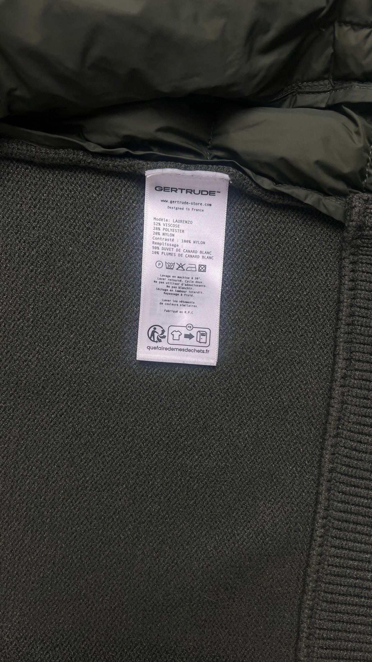 Veste Hybride Gertrude Laurenzo, Kaki, Taille S — photographie complémentaire 6