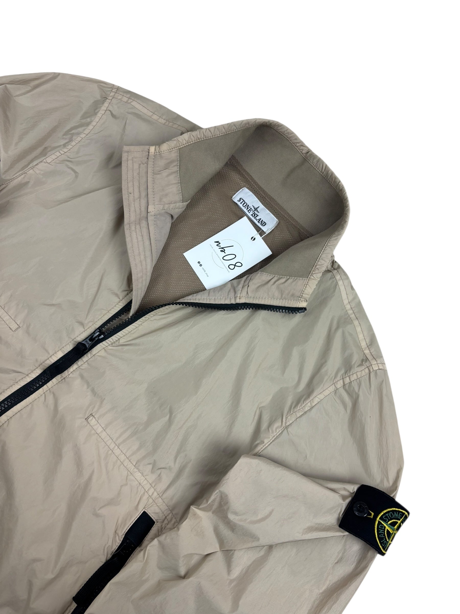 VESTE STONE ISLAND GARMENT DYED CRINKLE REPS NY - CRÈME - TAILLE S